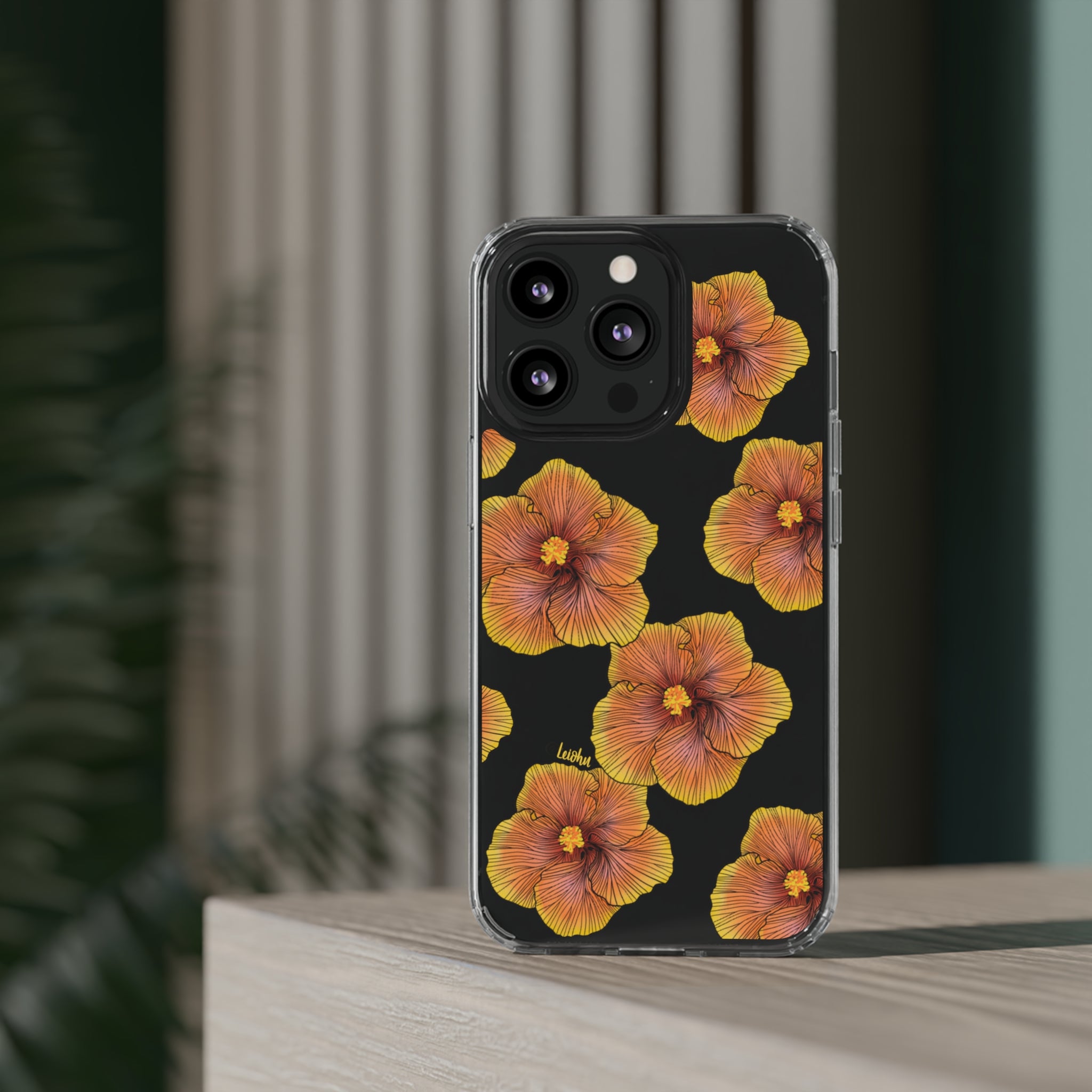 Sunrise Hibiscus - Clear Case - LEIOHU DESIGNS