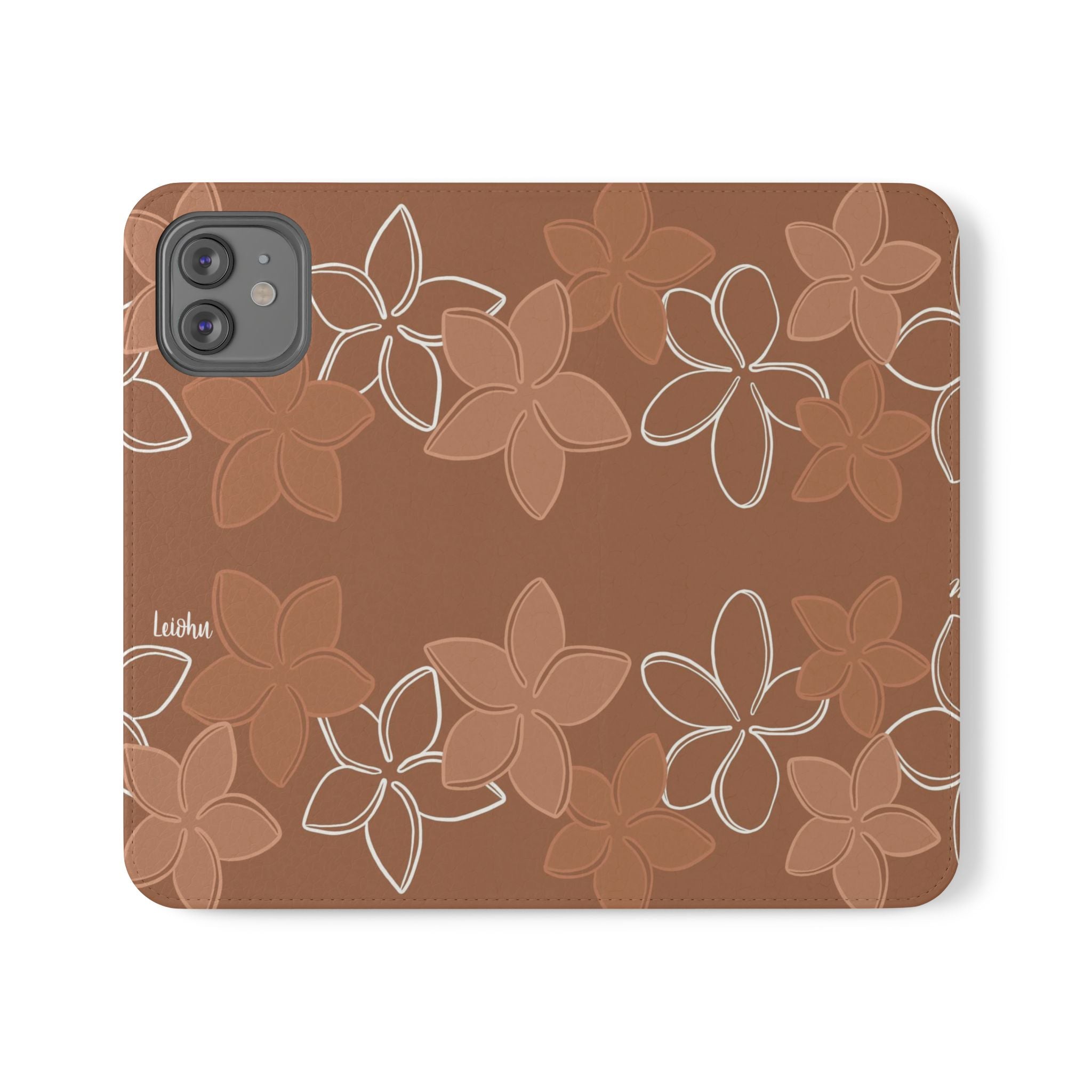 Pua Melia Lei - Mocha - Folio Case - LEIOHU DESIGNS