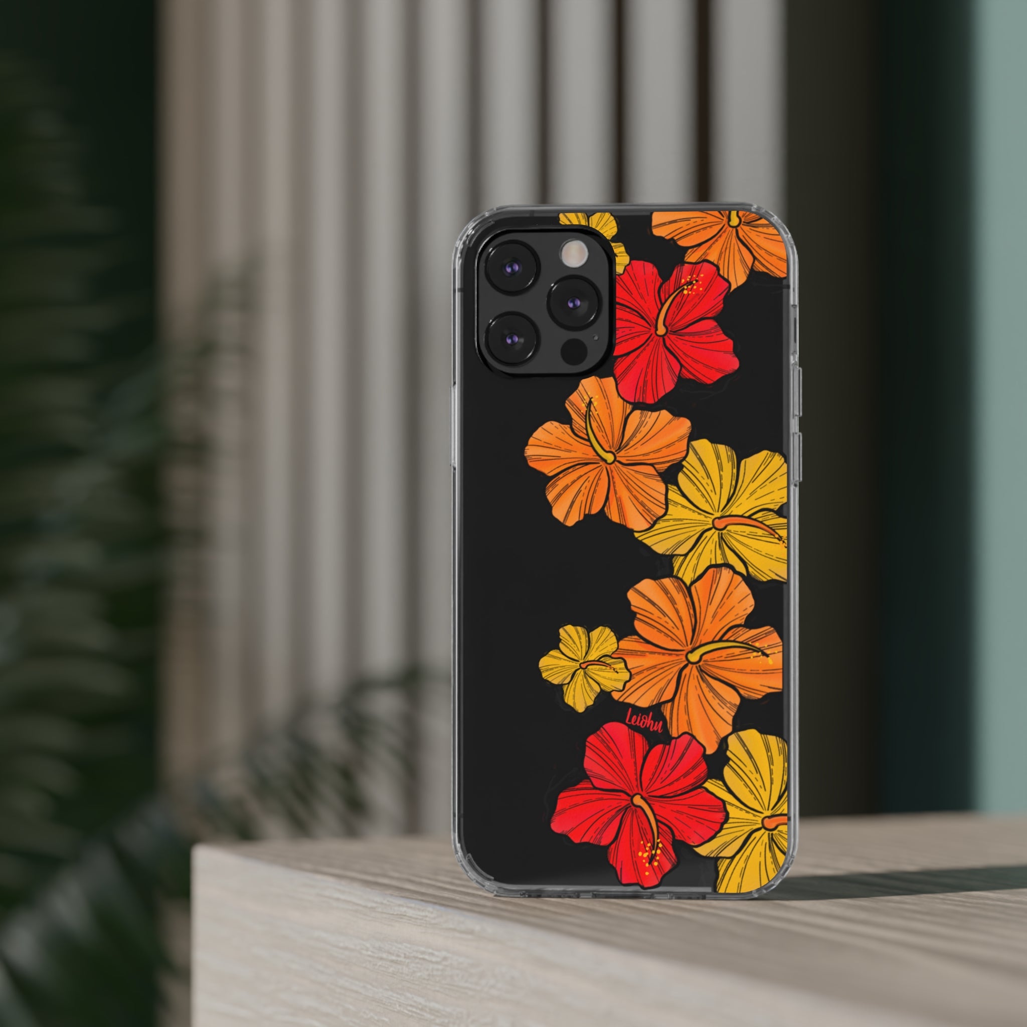 Hibiscus Retro - Clear Case - LEIOHU DESIGNS