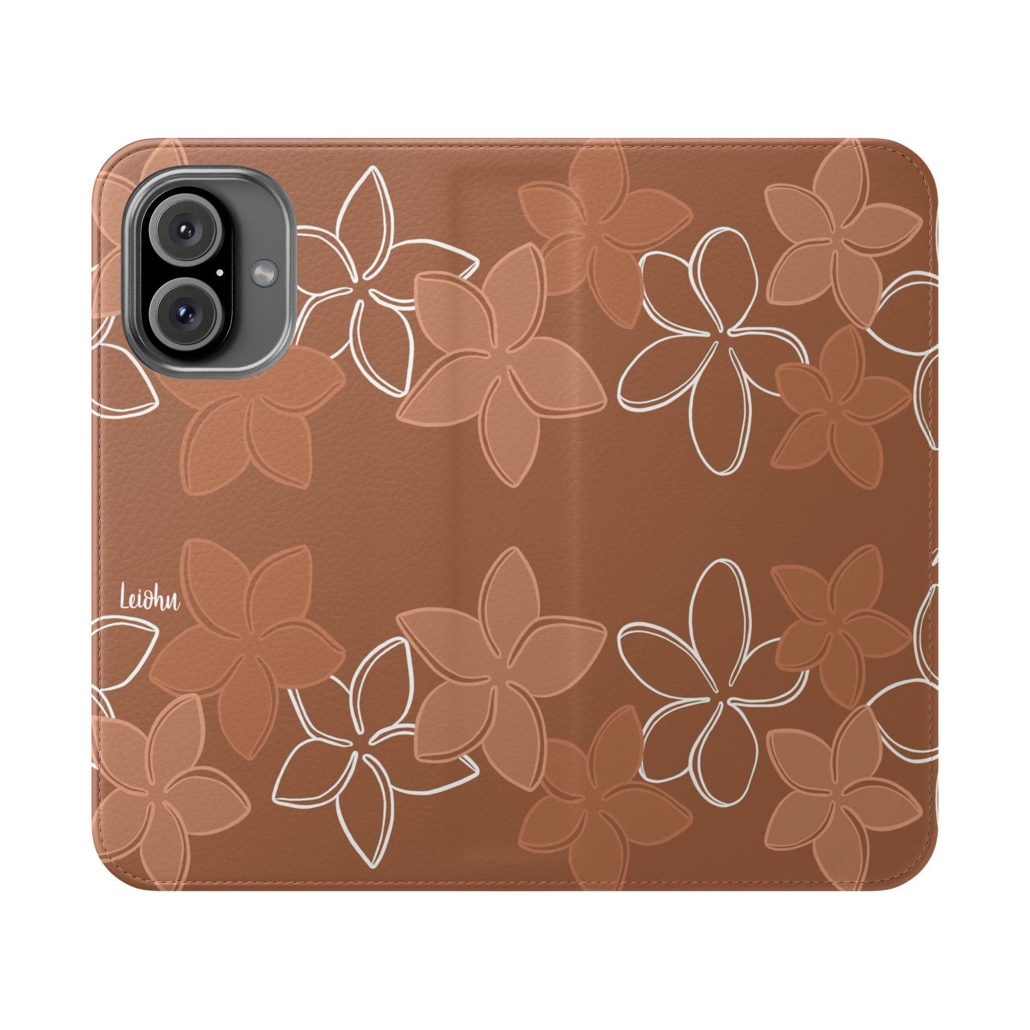 Pua Melia Lei - Mocha - Folio Case - LEIOHU DESIGNS
