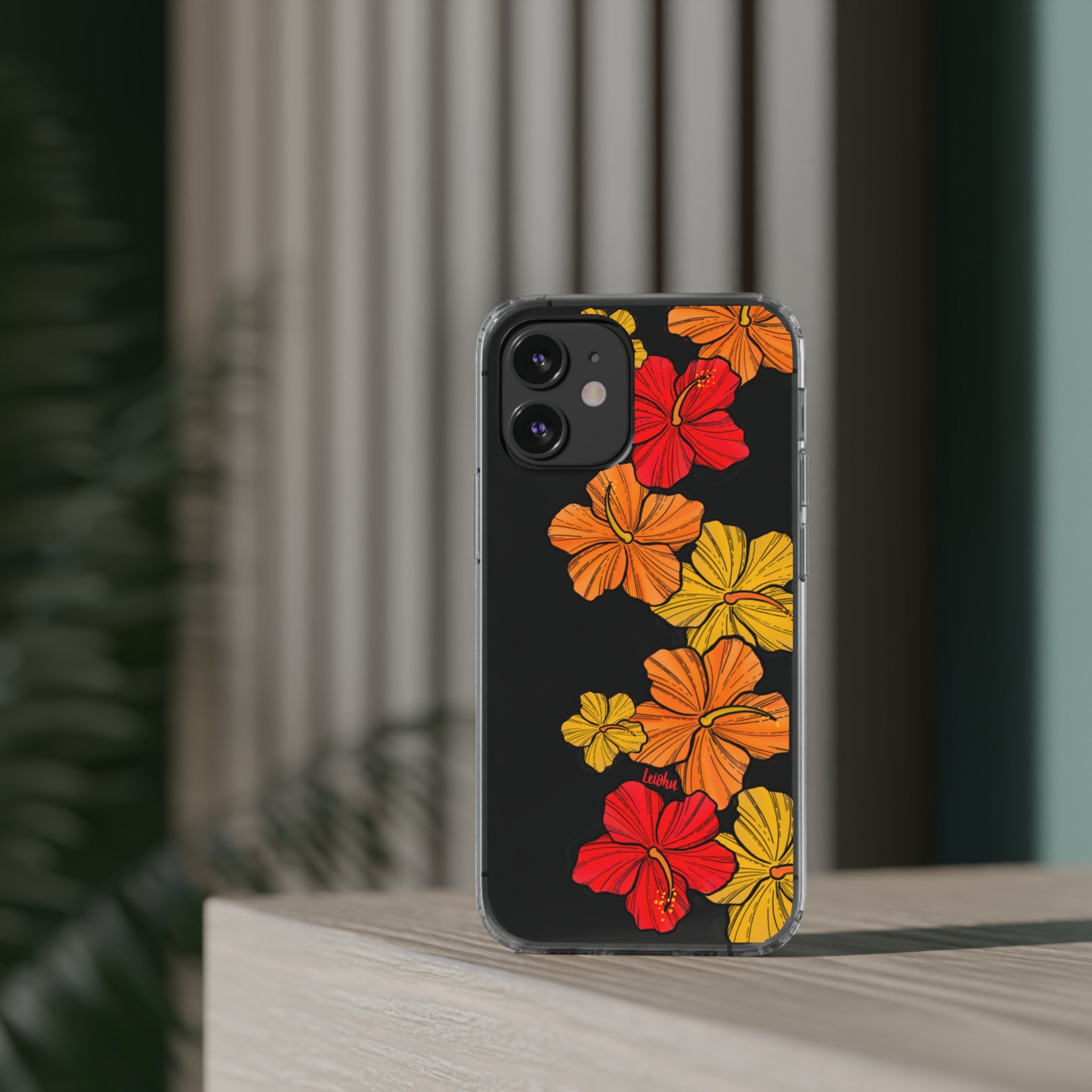 Hibiscus Retro - Clear Case - LEIOHU DESIGNS