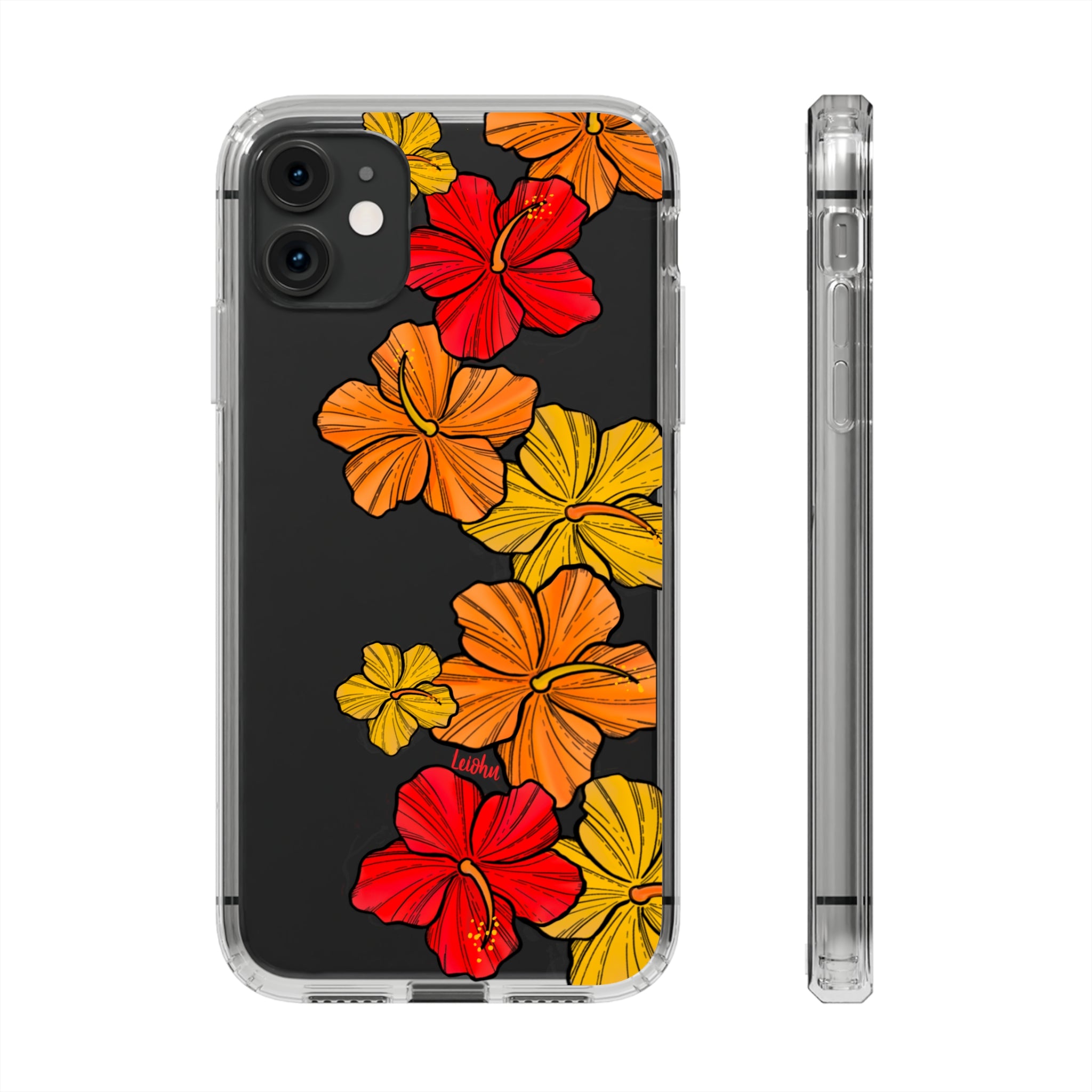 Hibiscus Retro - Clear Case - LEIOHU DESIGNS