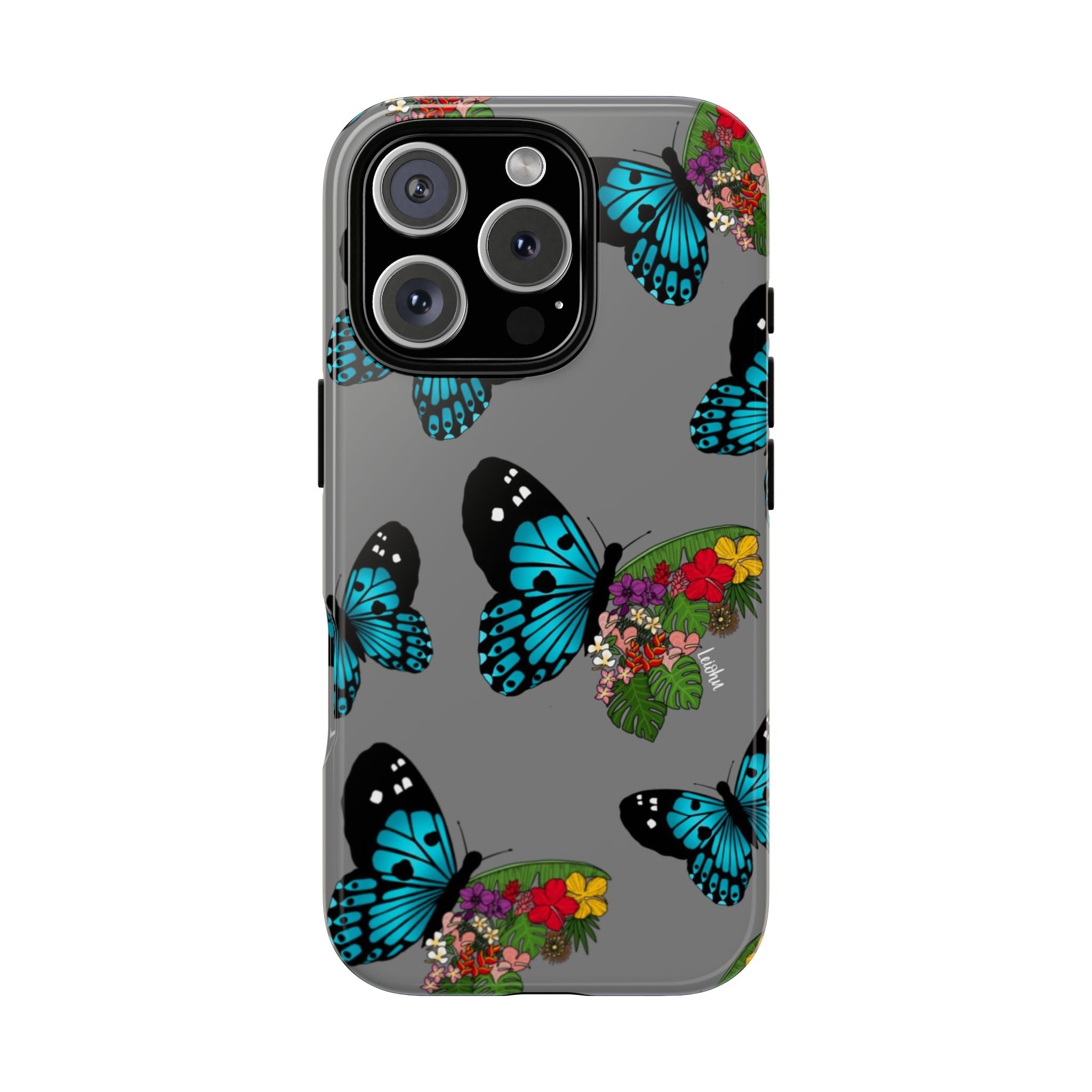 Tropical Pulelehua - Teal - LEIOHU DESIGNS