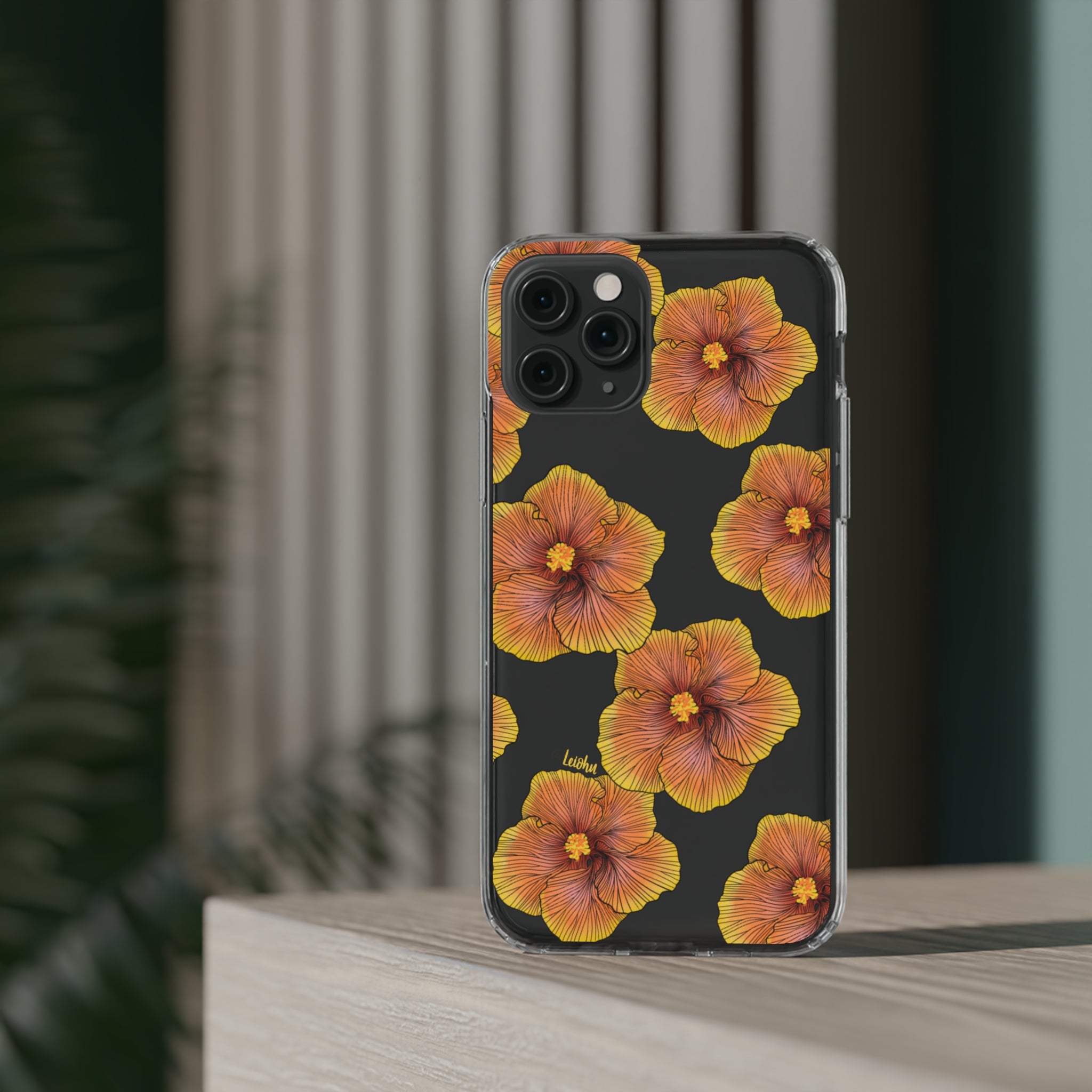 Sunrise Hibiscus - Clear Case - LEIOHU DESIGNS