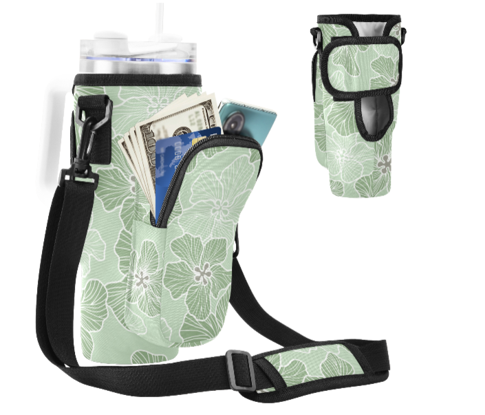 Tumbler Carrier - Hau - ʻōmaʻomaʻo - LEIOHU DESIGNS