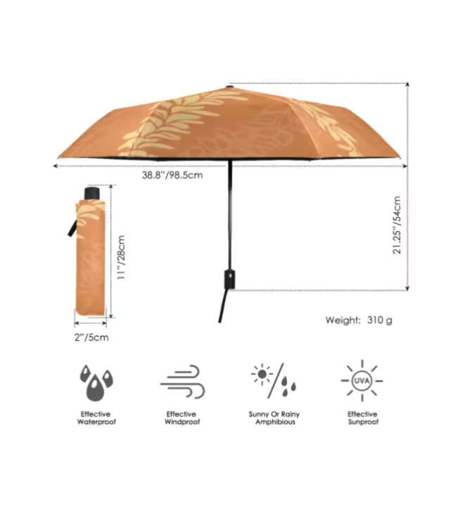 Pua Melia - Alani - Compact Umbrella - LEIOHU DESIGNS