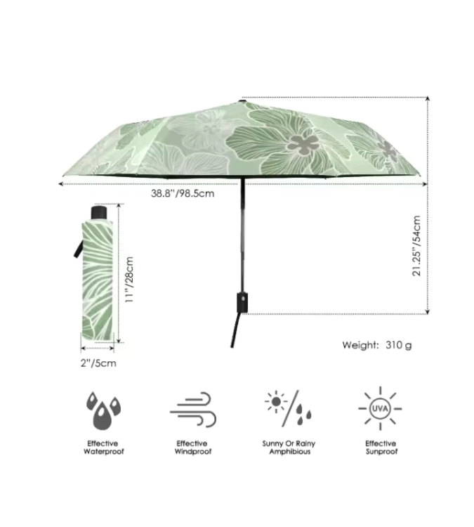 Hau - 'Oma'oma'o- Compact Umbrella - LEIOHU DESIGNS