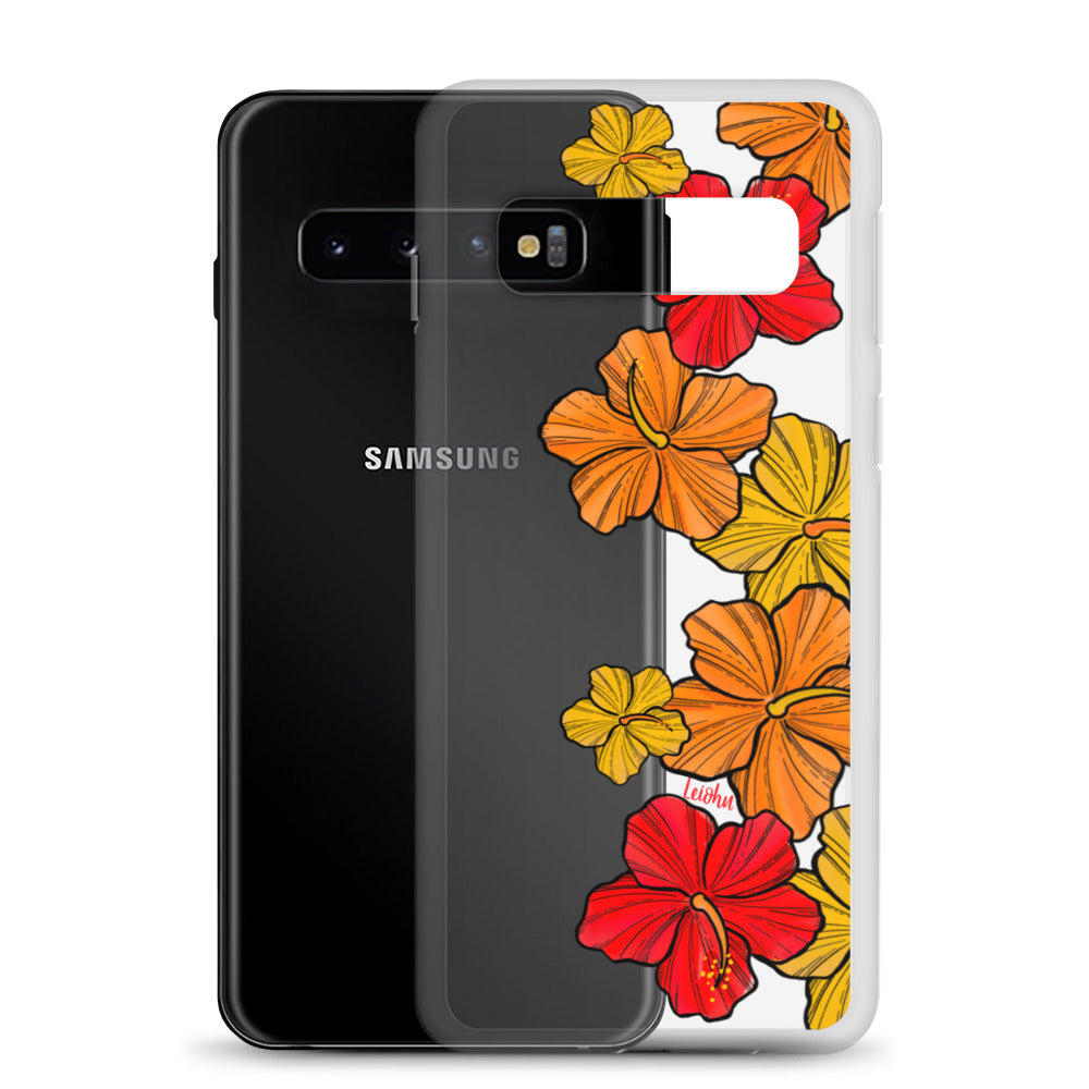 Hibiscus Retro - Clear Case for Samsung® - LEIOHU DESIGNS
