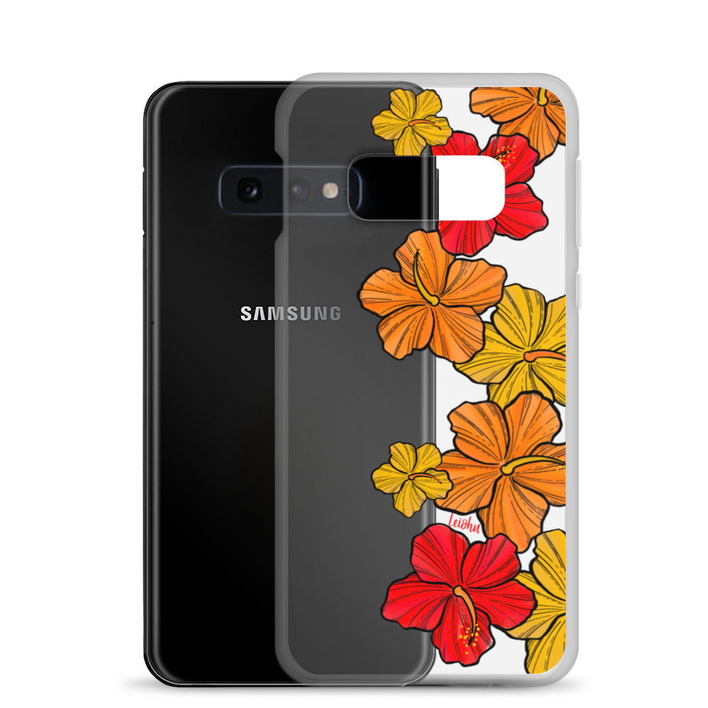 Hibiscus Retro - Clear Case for Samsung® - LEIOHU DESIGNS