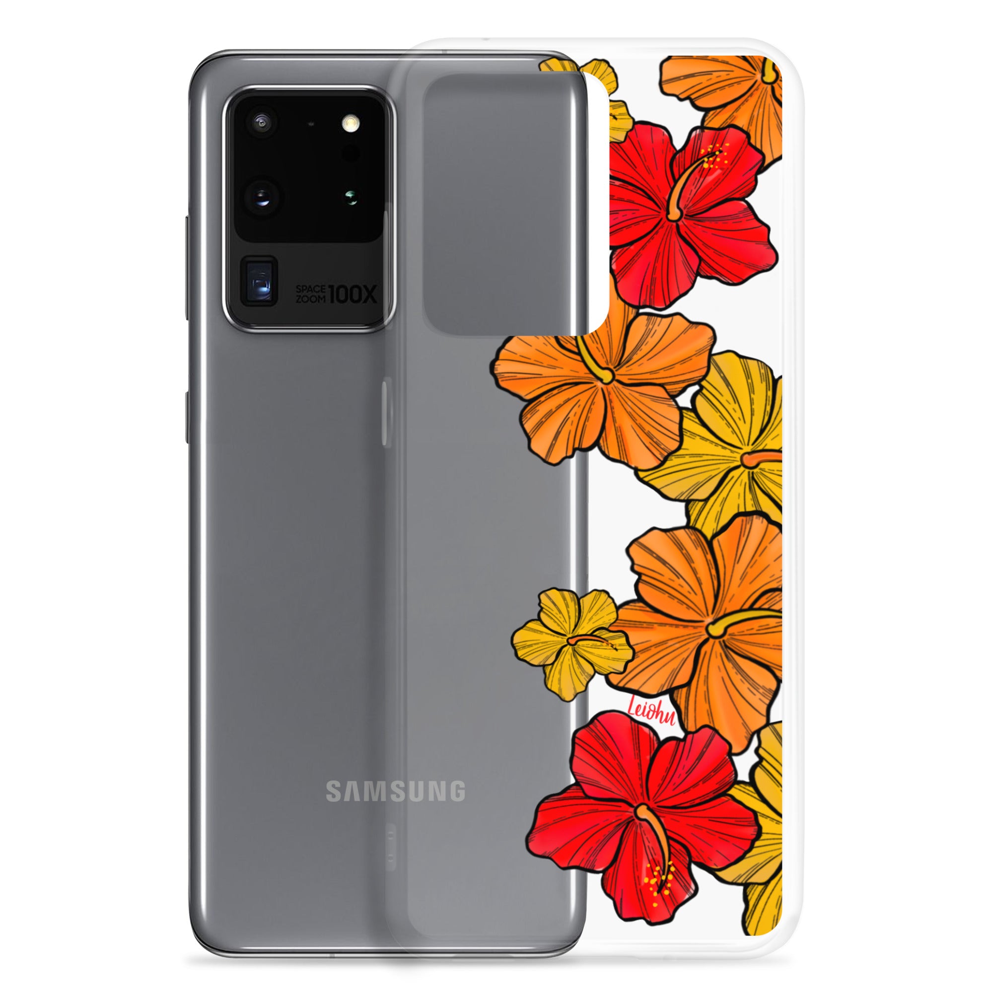 Hibiscus Retro - Clear Case for Samsung® - LEIOHU DESIGNS