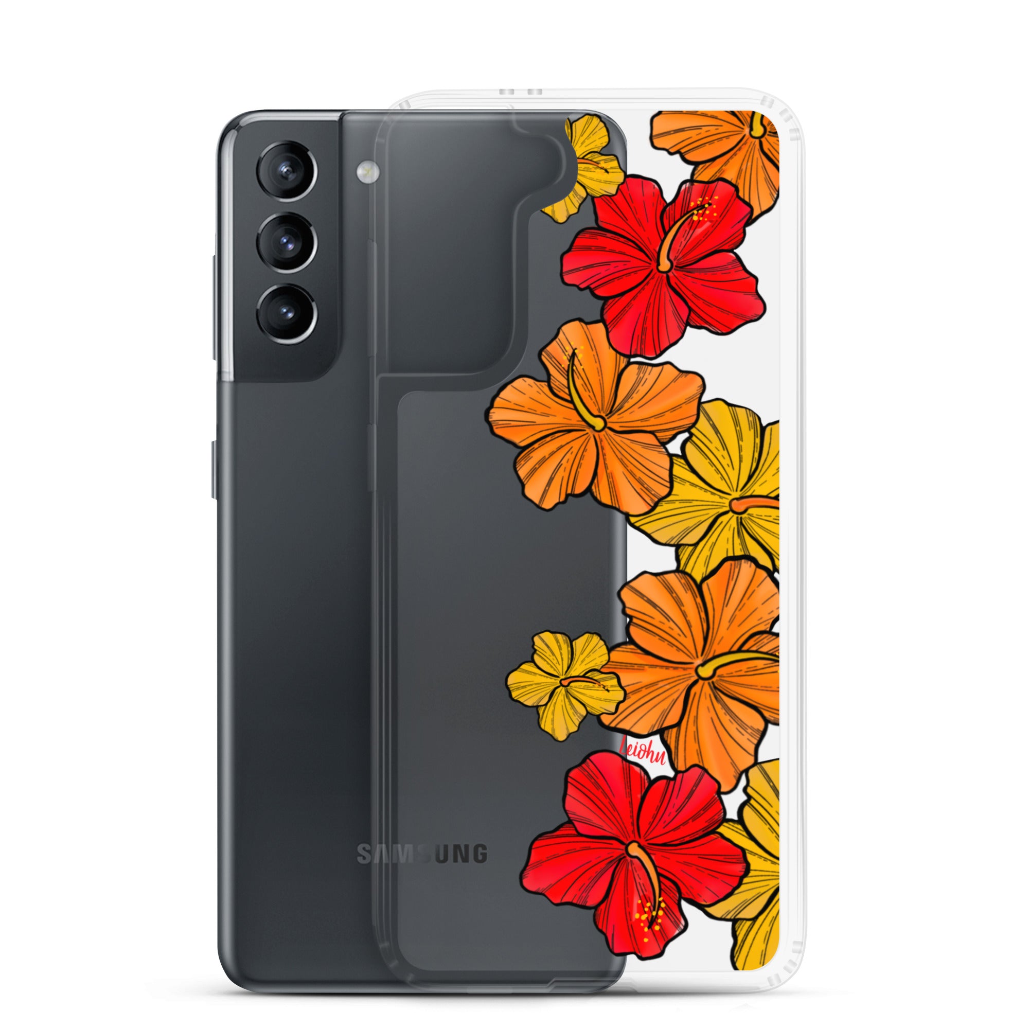 Hibiscus Retro - Clear Case for Samsung® - LEIOHU DESIGNS