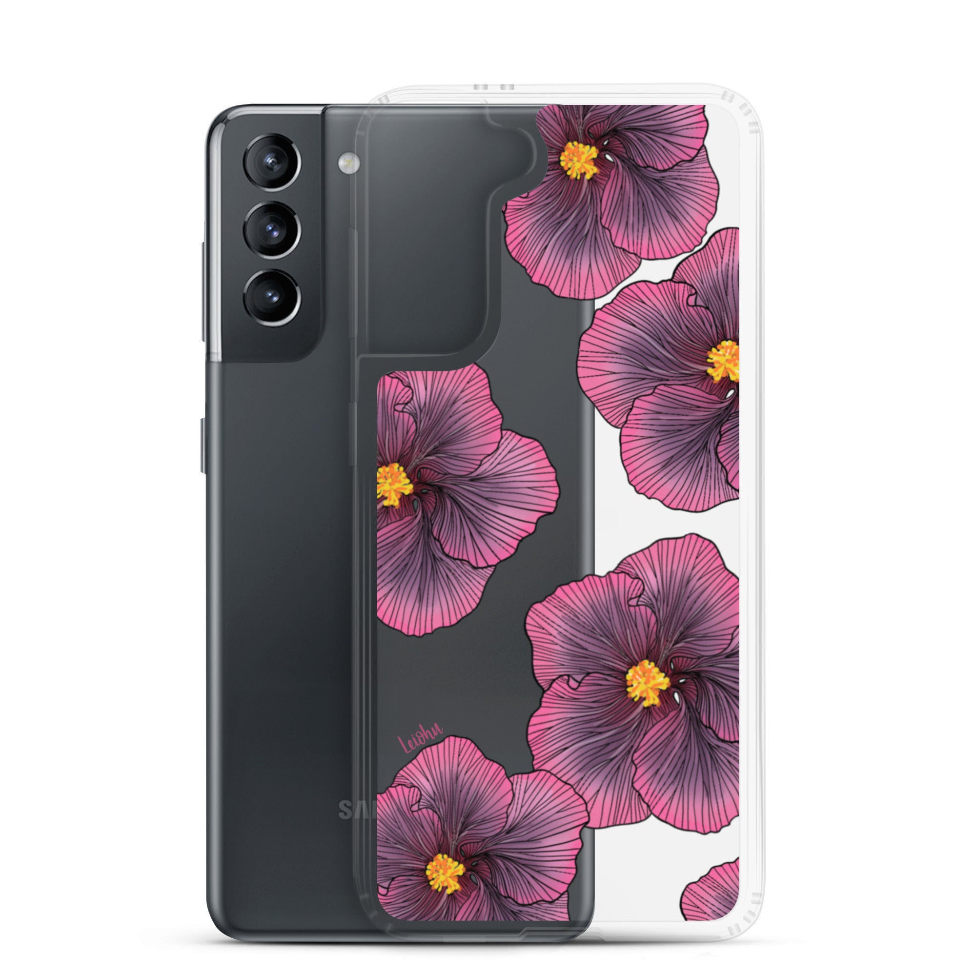 Sunset Hibiscus - Clear Case for Samsung® - LEIOHU DESIGNS