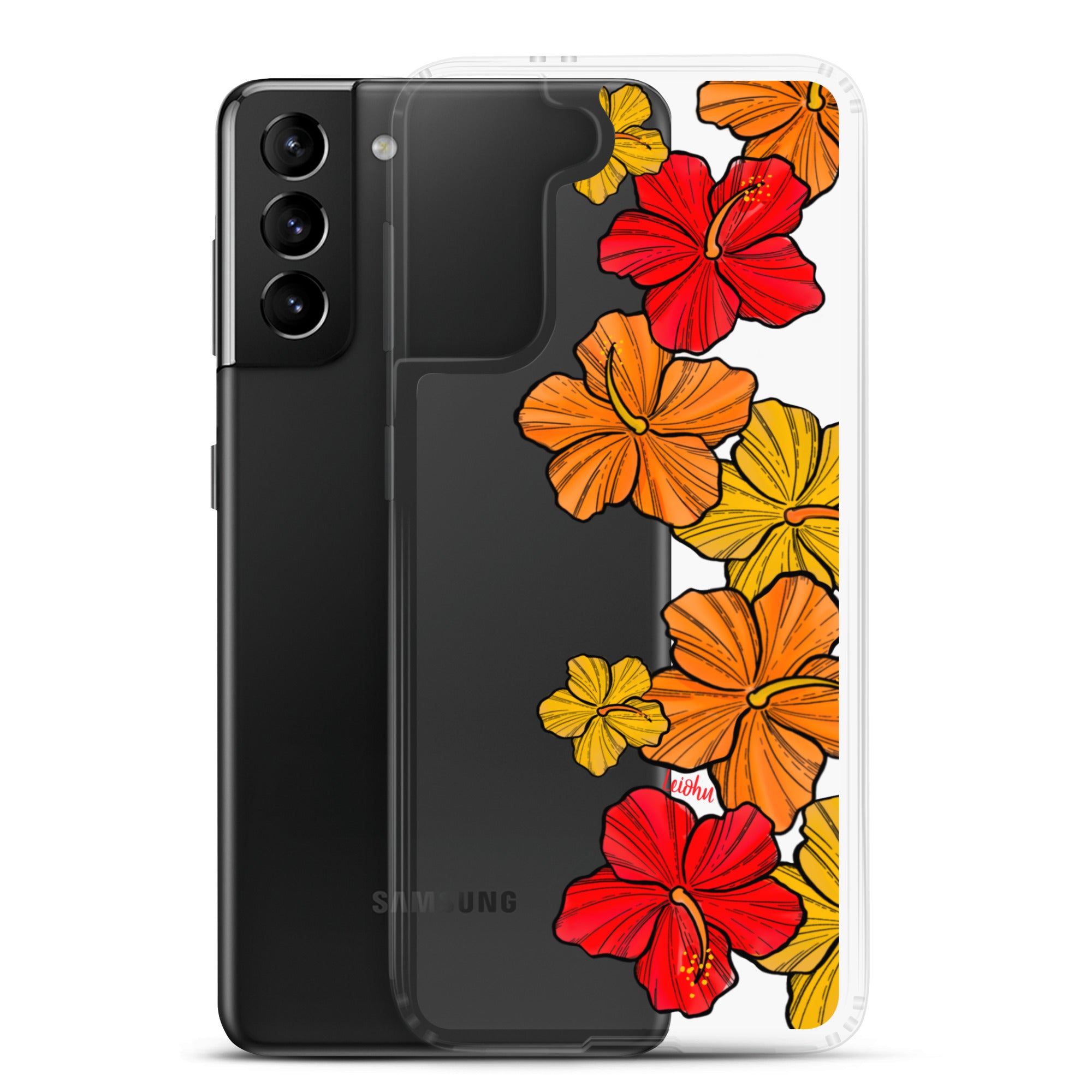 Hibiscus Retro - Clear Case for Samsung® - LEIOHU DESIGNS