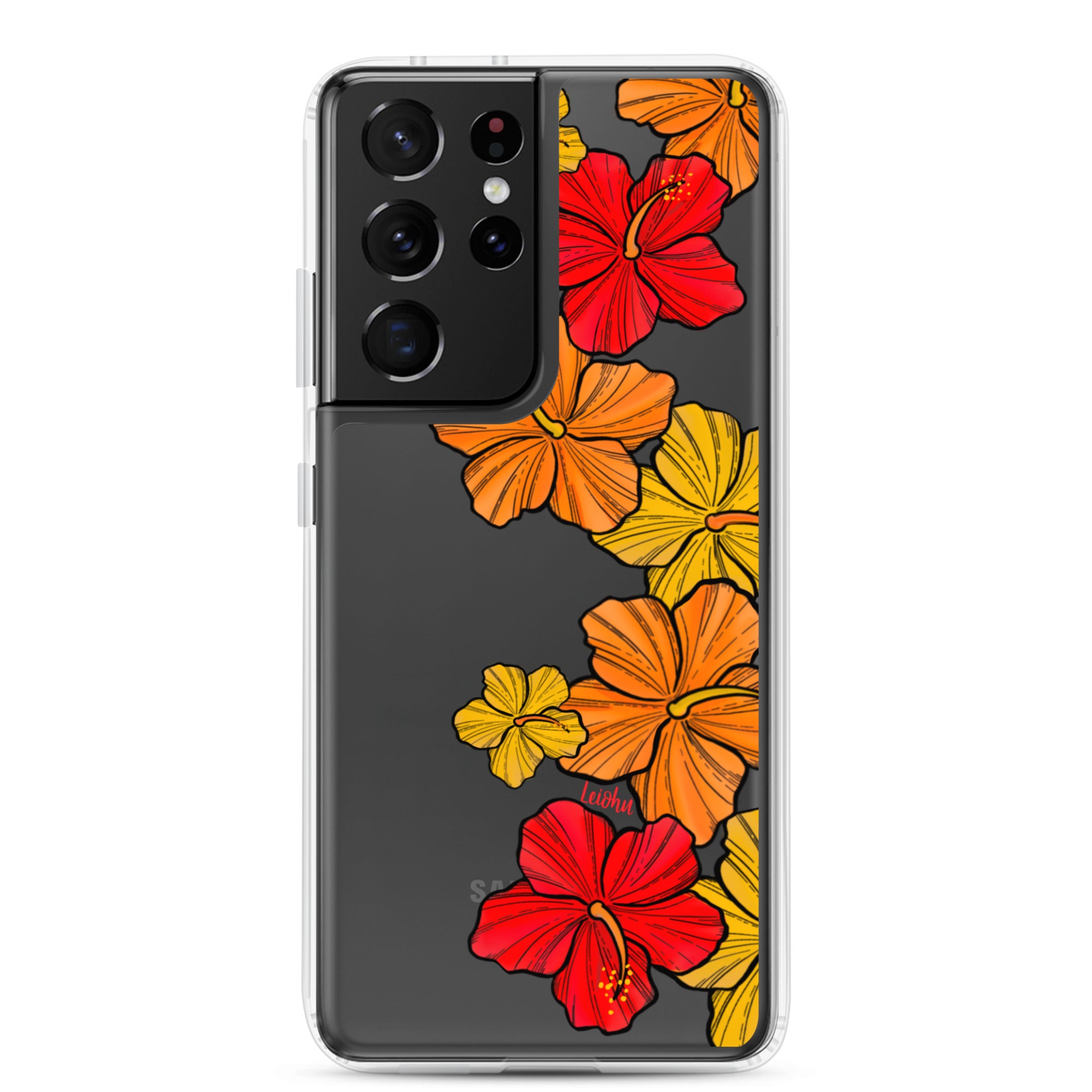 Hibiscus Retro - Clear Case for Samsung® - LEIOHU DESIGNS