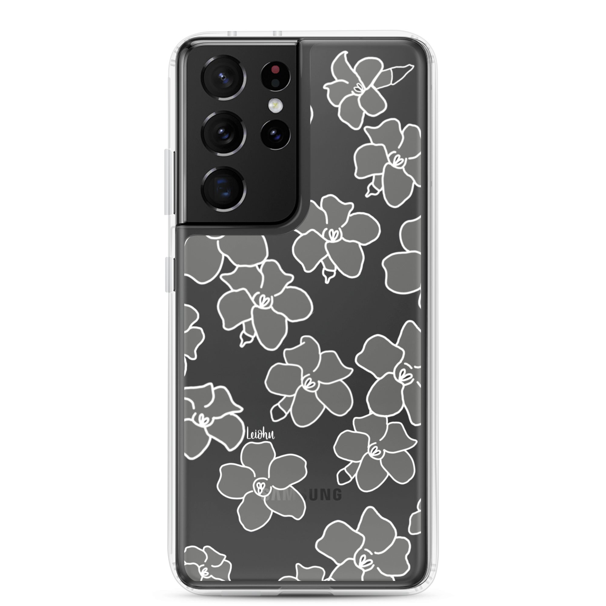 Puakenikeni - Ke'oke'o - Clear Case for Samsung® - LEIOHU DESIGNS
