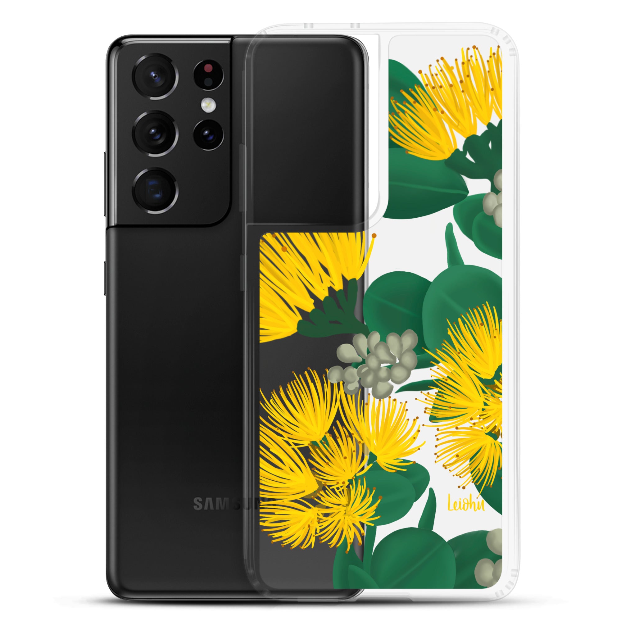 'Ōhi'a Lehua - Melemele - Clear Case for Samsung® - LEIOHU DESIGNS