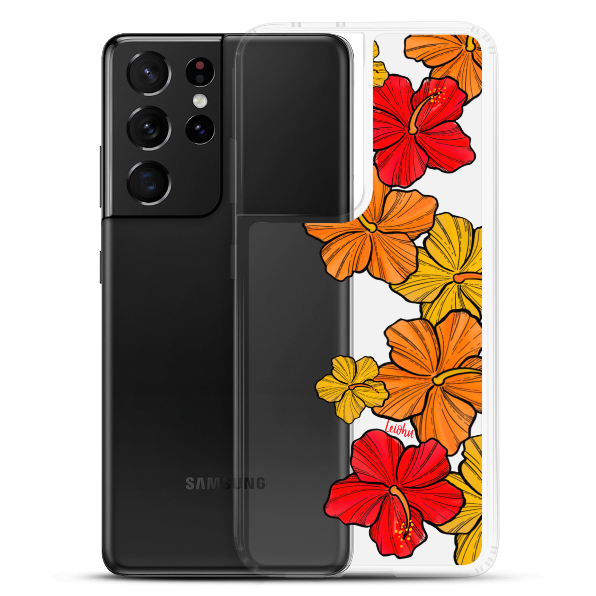 Hibiscus Retro - Clear Case for Samsung® - LEIOHU DESIGNS