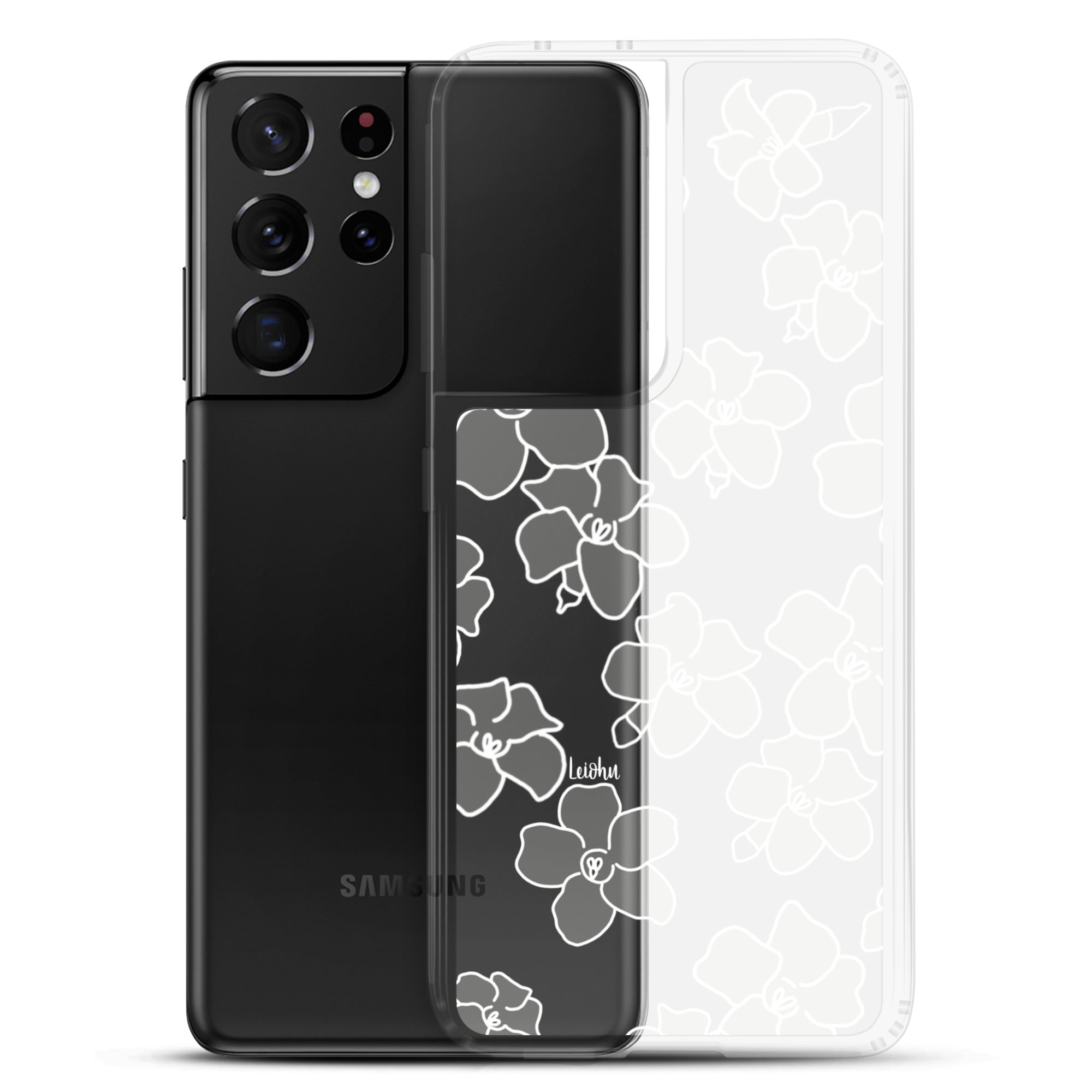 Puakenikeni - Ke'oke'o - Clear Case for Samsung® - LEIOHU DESIGNS