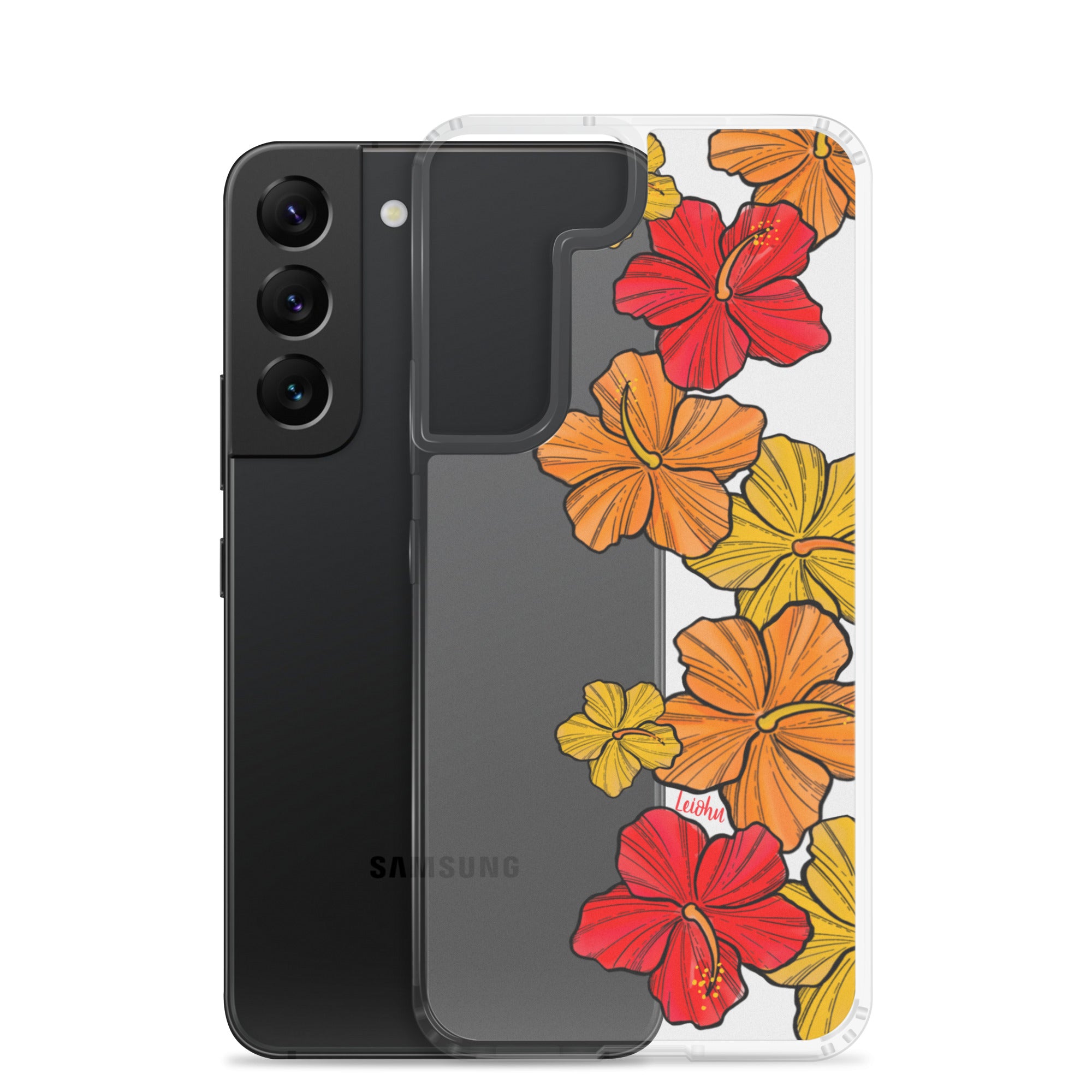 Hibiscus Retro - Clear Case for Samsung® - LEIOHU DESIGNS