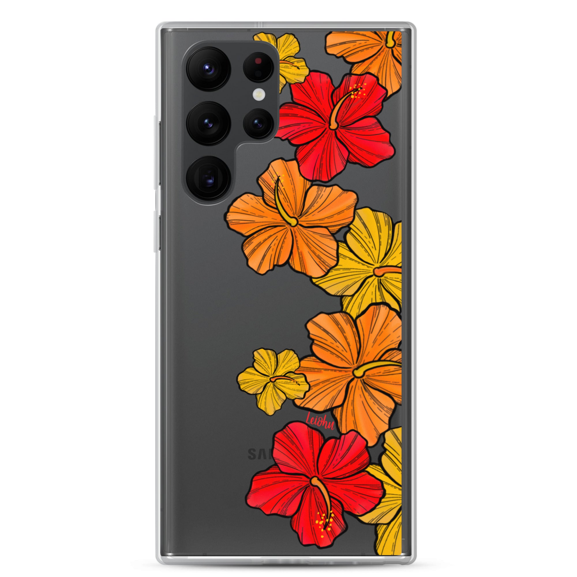 Hibiscus Retro - Clear Case for Samsung® - LEIOHU DESIGNS