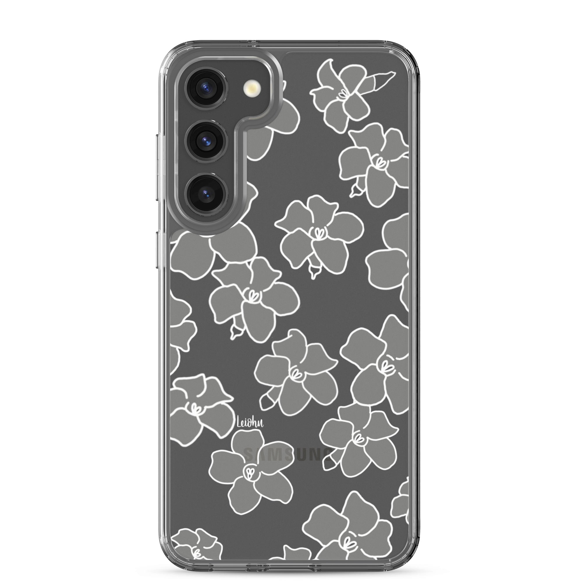 Puakenikeni - Ke'oke'o - Clear Case for Samsung® - LEIOHU DESIGNS