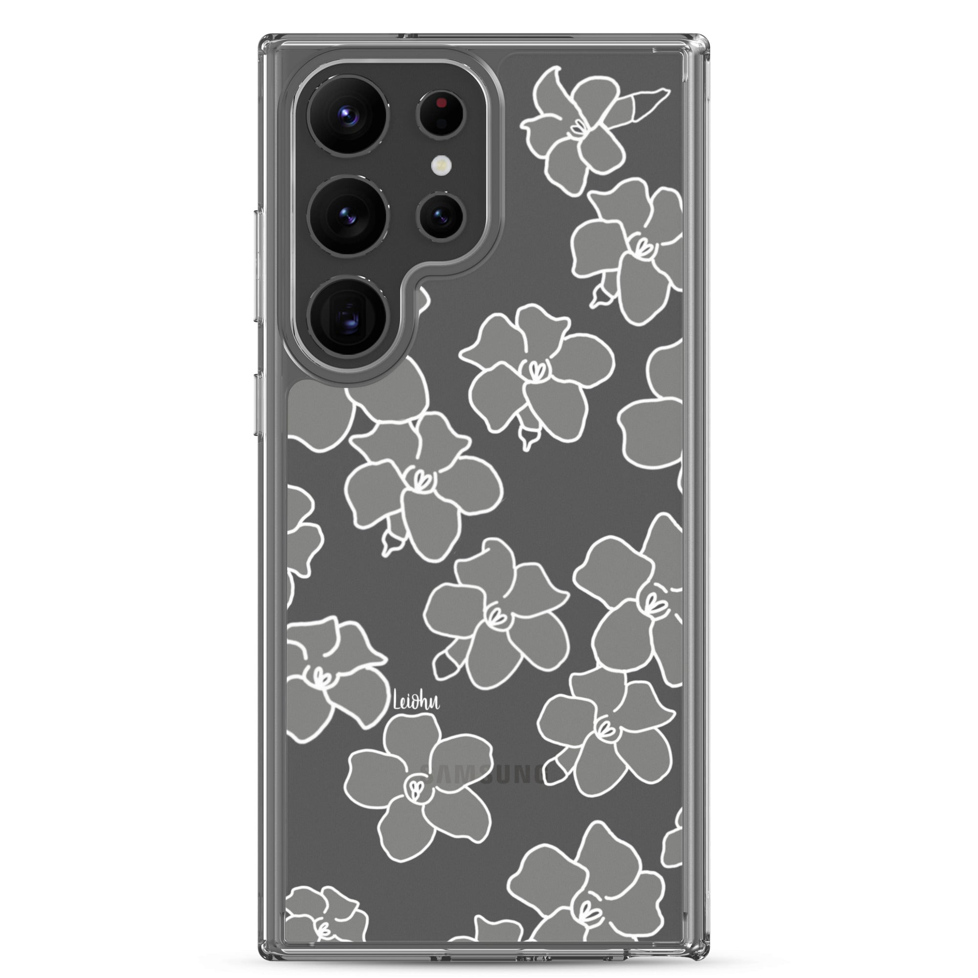 Puakenikeni - Ke'oke'o - Clear Case for Samsung® - LEIOHU DESIGNS