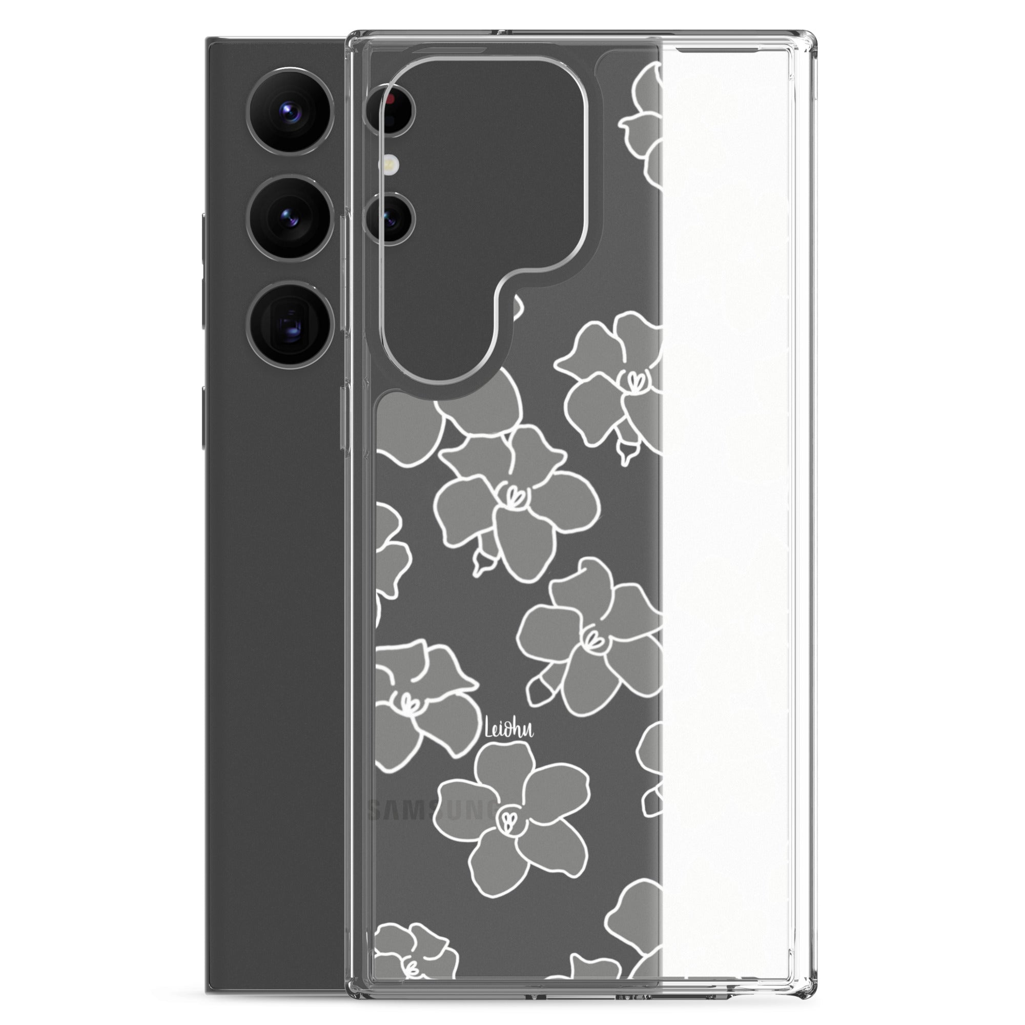 Puakenikeni - Ke'oke'o - Clear Case for Samsung® - LEIOHU DESIGNS