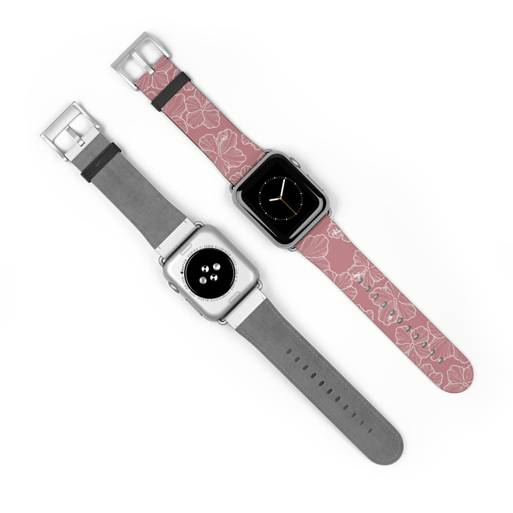 Hibiscus - Mauve - Apple Watch Band - LEIOHU DESIGNS