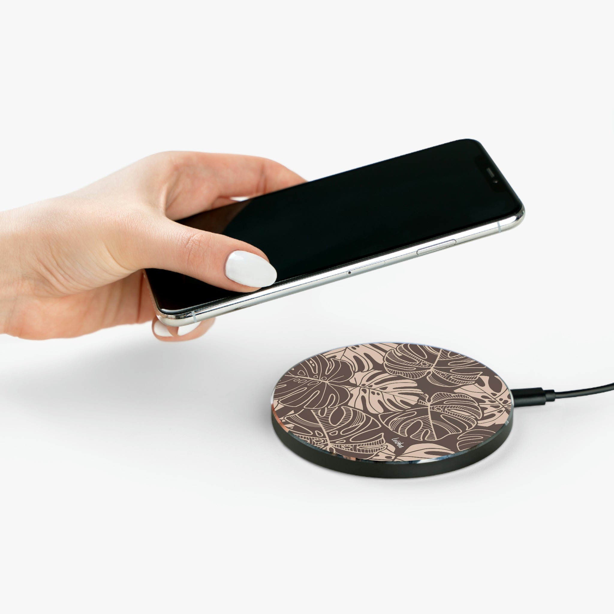 Monstera Dream - Mocha - Wireless Charger - LEIOHU DESIGNS