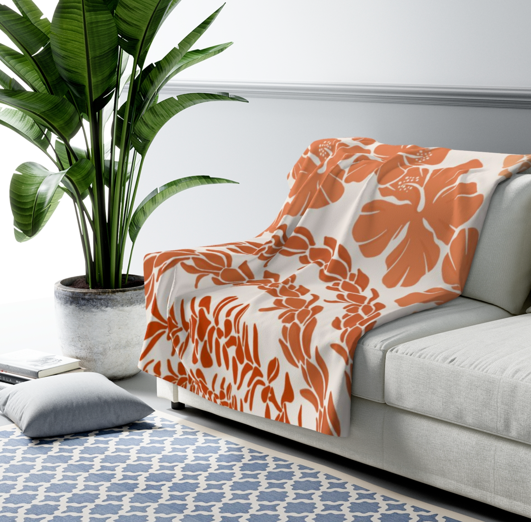 Groovy Lei - Warm - Sherpa Fleece Blanket - LEIOHU DESIGNS