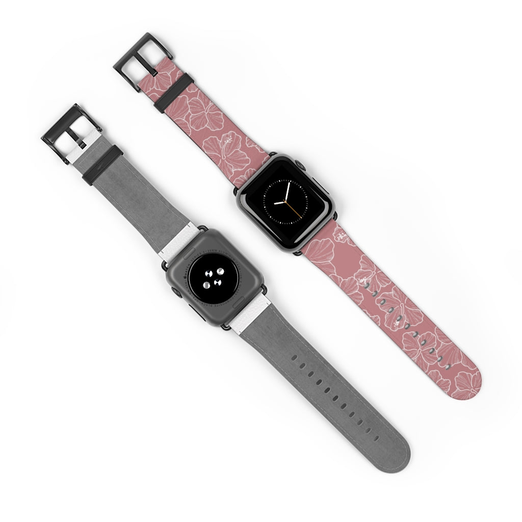 Hibiscus - Mauve - Apple Watch Band - LEIOHU DESIGNS