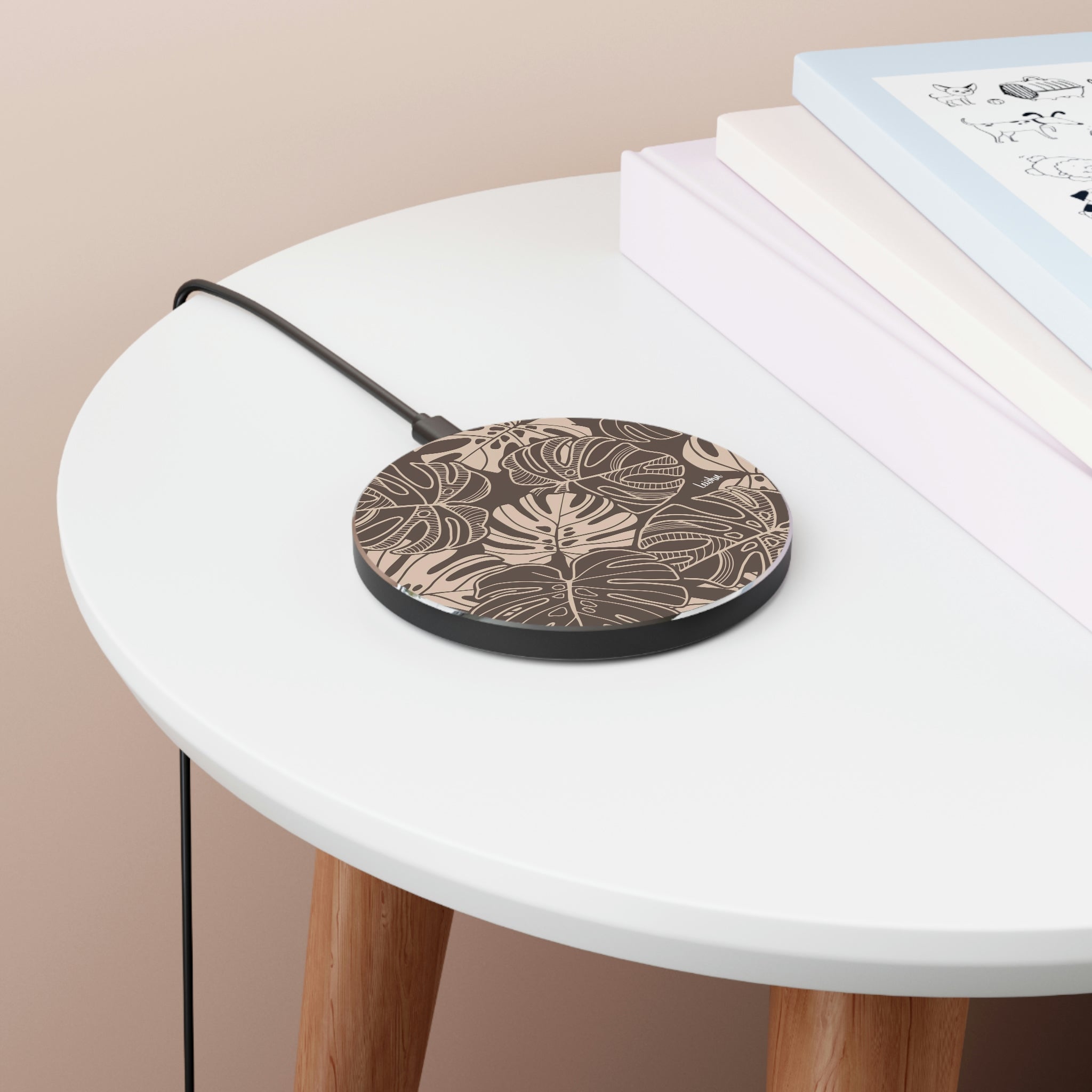 Monstera Dream - Mocha - Wireless Charger - LEIOHU DESIGNS