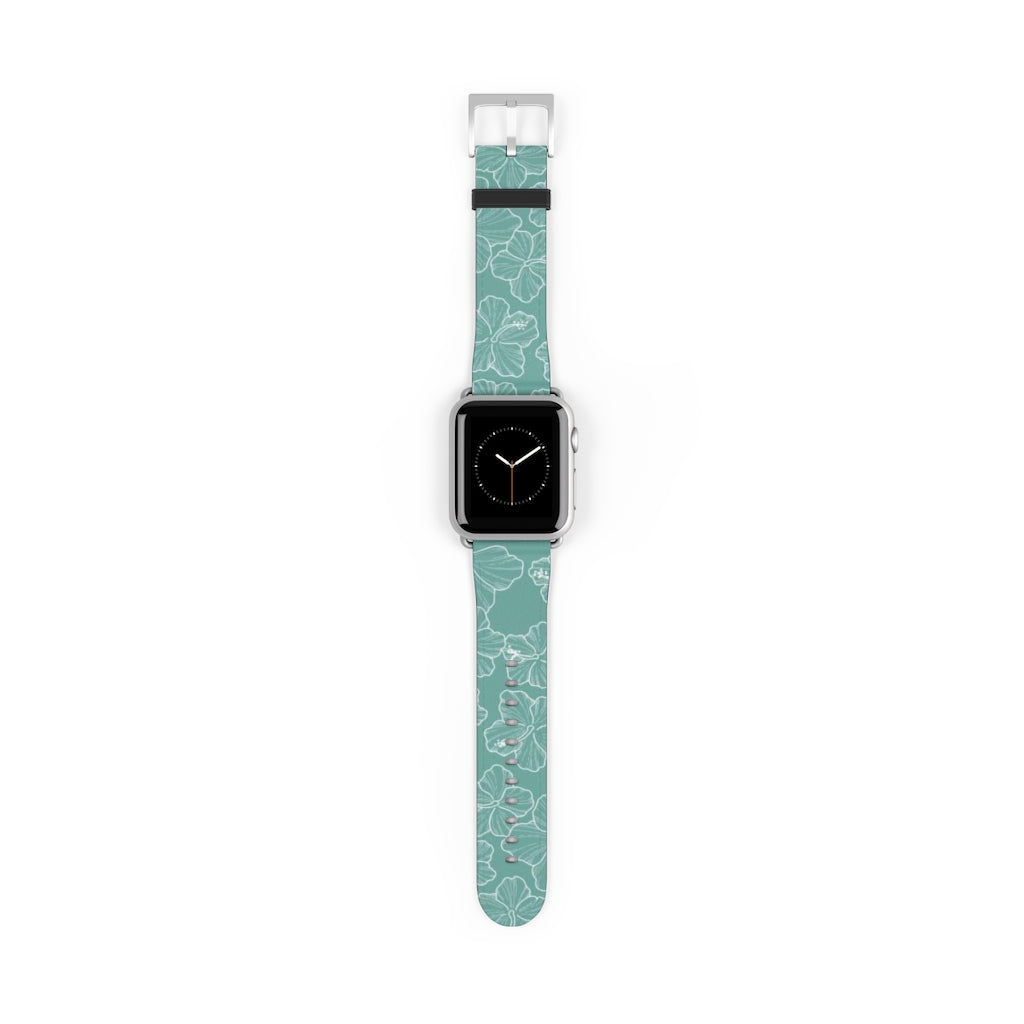 Hibiscus - Teal - Watch Band - LEIOHU DESIGNS