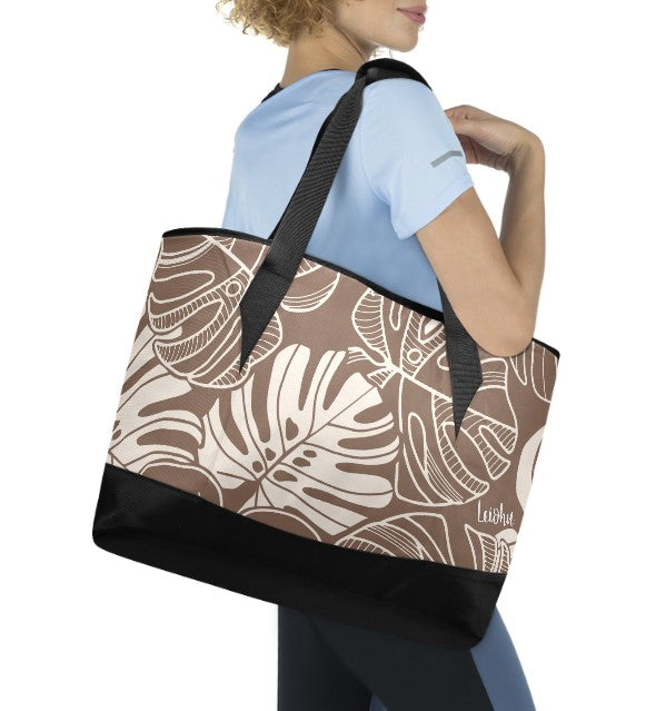 Monstera Dream - Mocha - Insulated Cooler Bag - LEIOHU DESIGNS