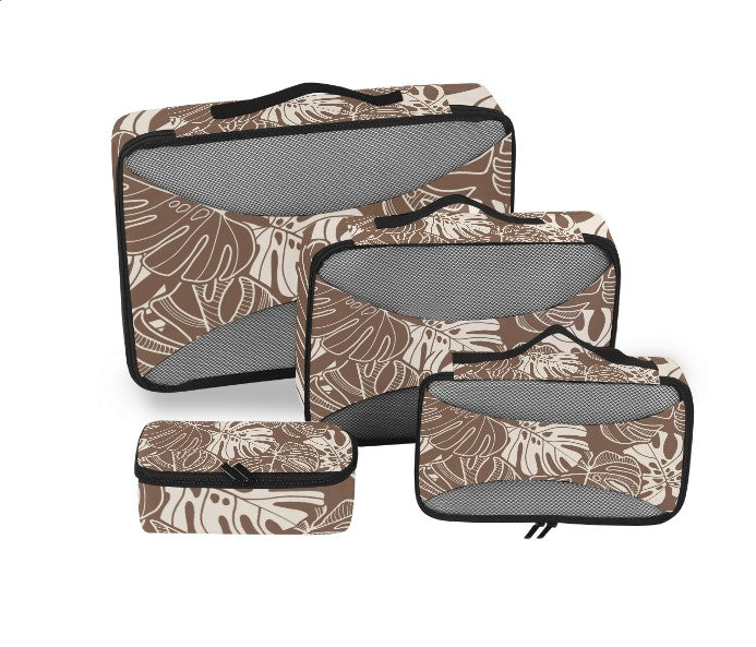 Monstera Dream - Mocha - Packing cubes - LEIOHU DESIGNS