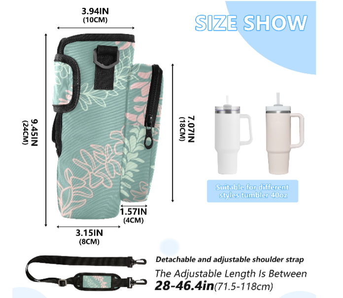 Tumbler Carrier - Groovy Pua Melia - LEIOHU DESIGNS