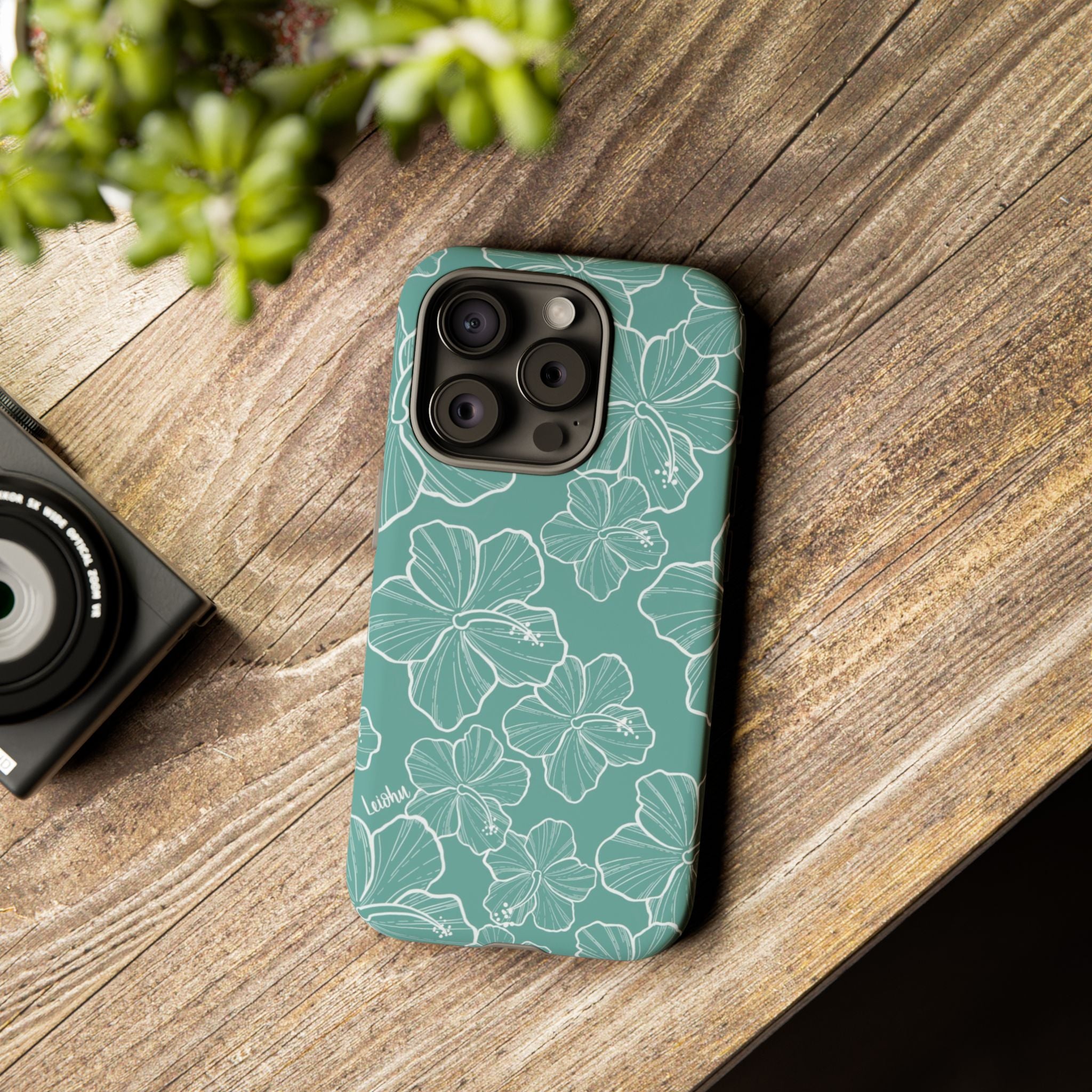 Hibiscus - Teal - LEIOHU DESIGNS