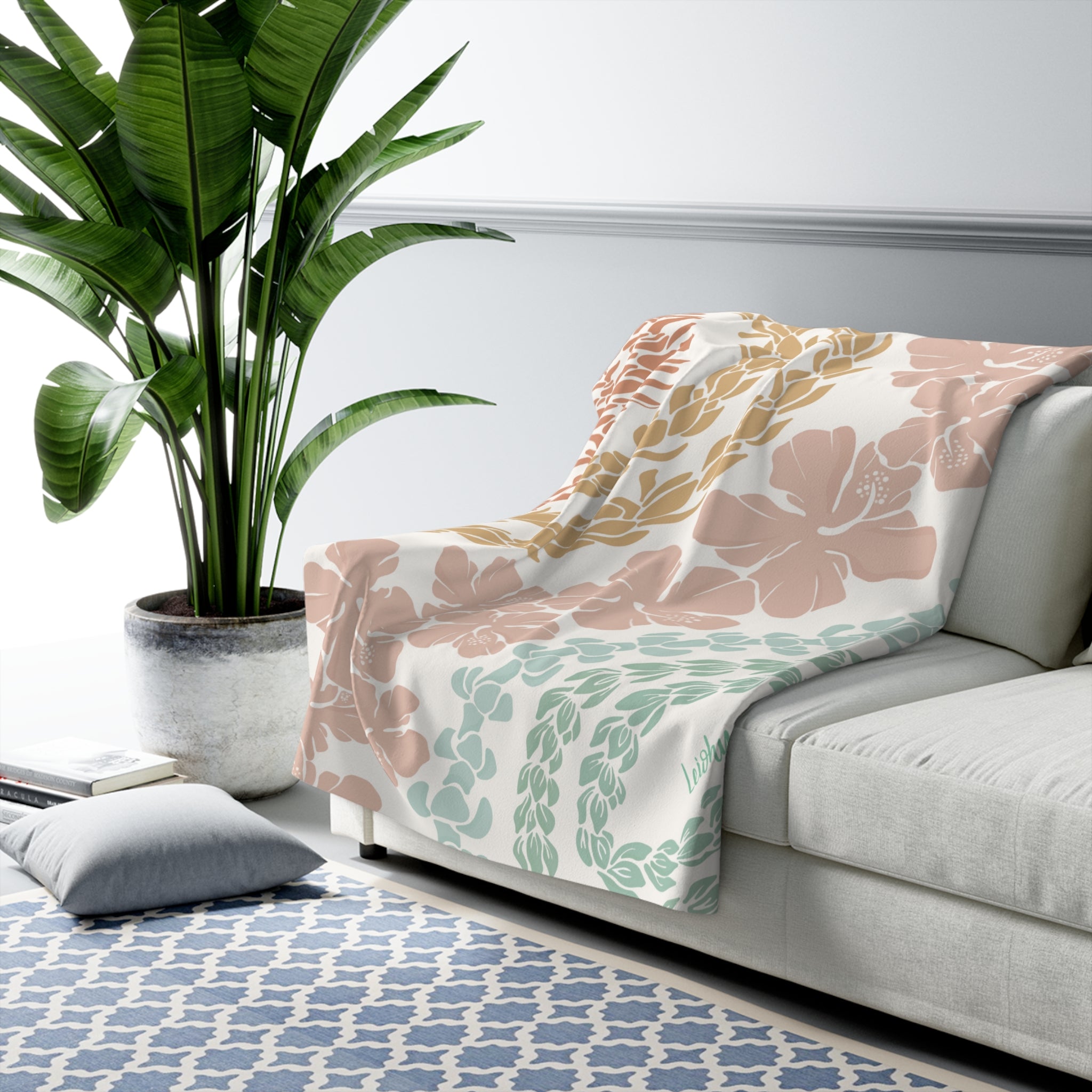Groovy Lei - Sherpa Fleece Blanket – LEIOHU DESIGNS