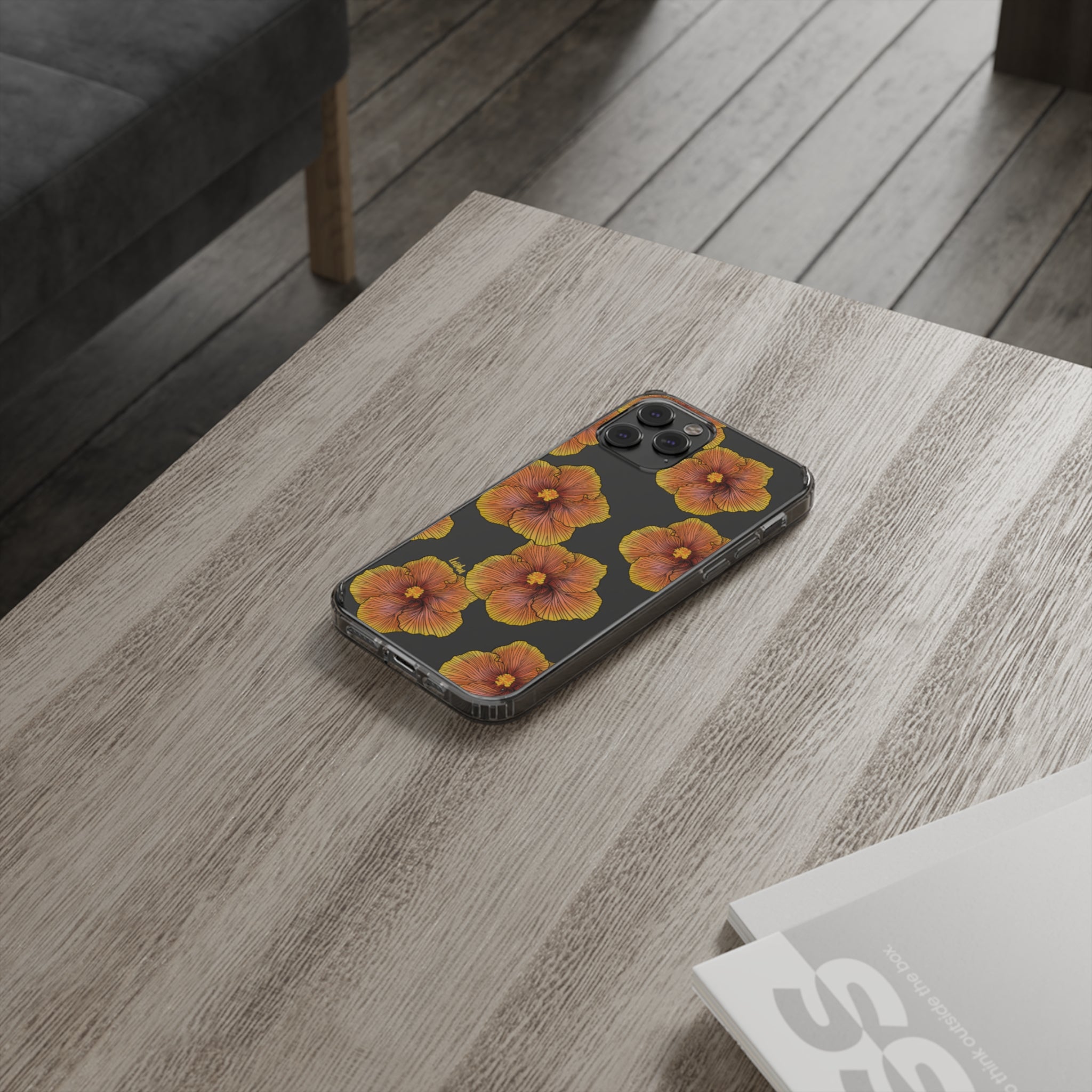 Sunrise Hibiscus - Clear Case - LEIOHU DESIGNS