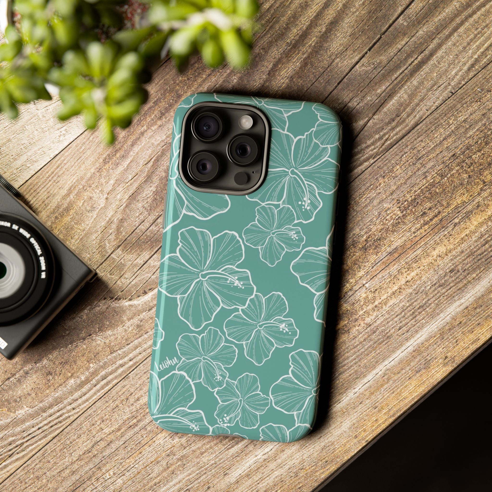 Hibiscus - Teal - LEIOHU DESIGNS