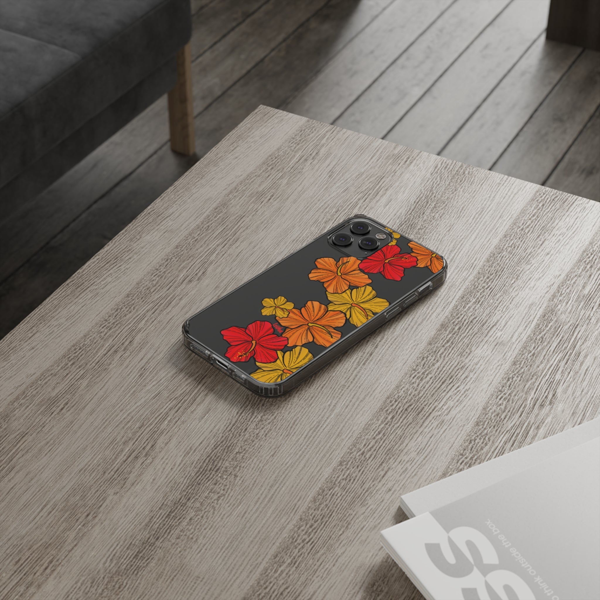 Hibiscus Retro - Clear Case - LEIOHU DESIGNS