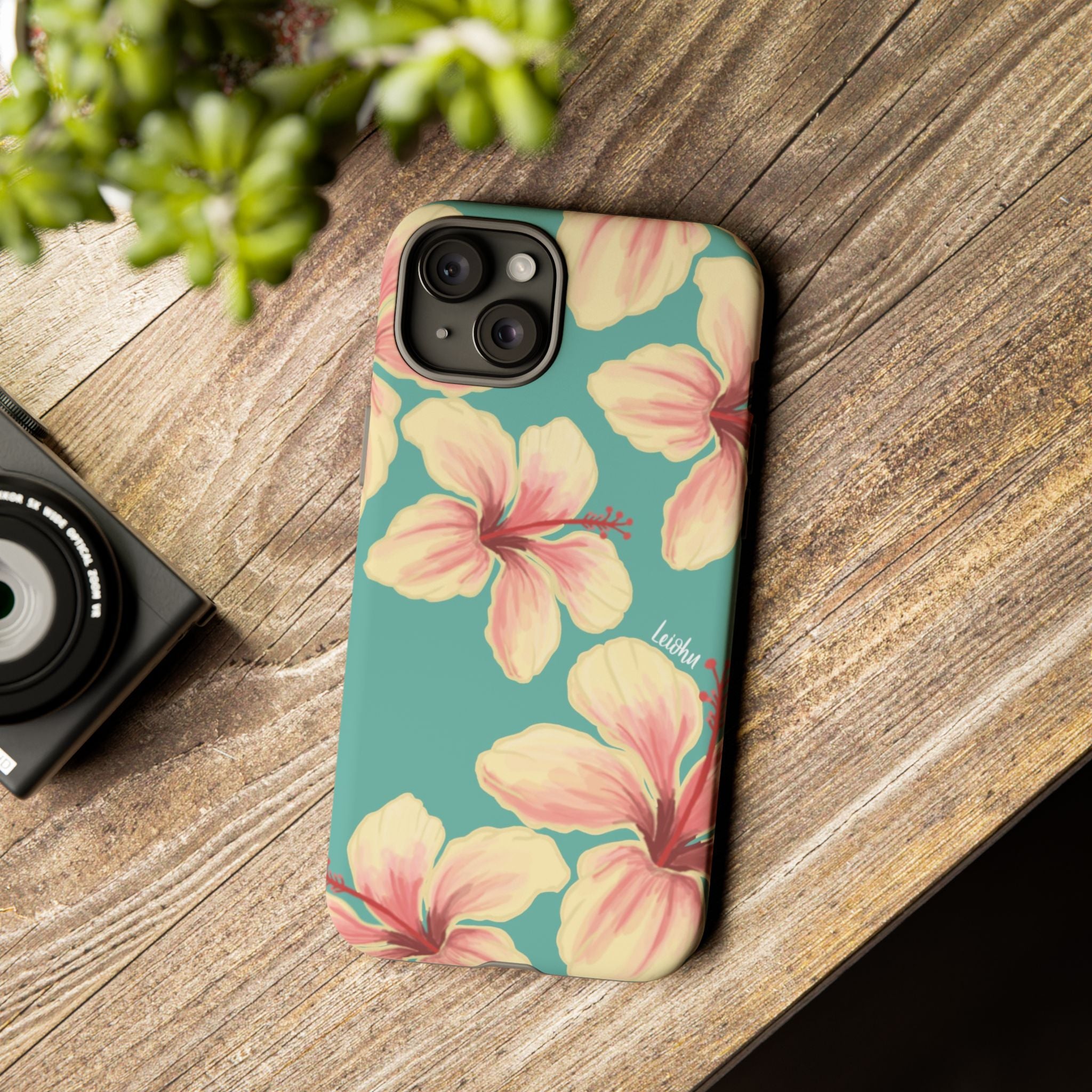 Hibiscus - Teal - LEIOHU DESIGNS