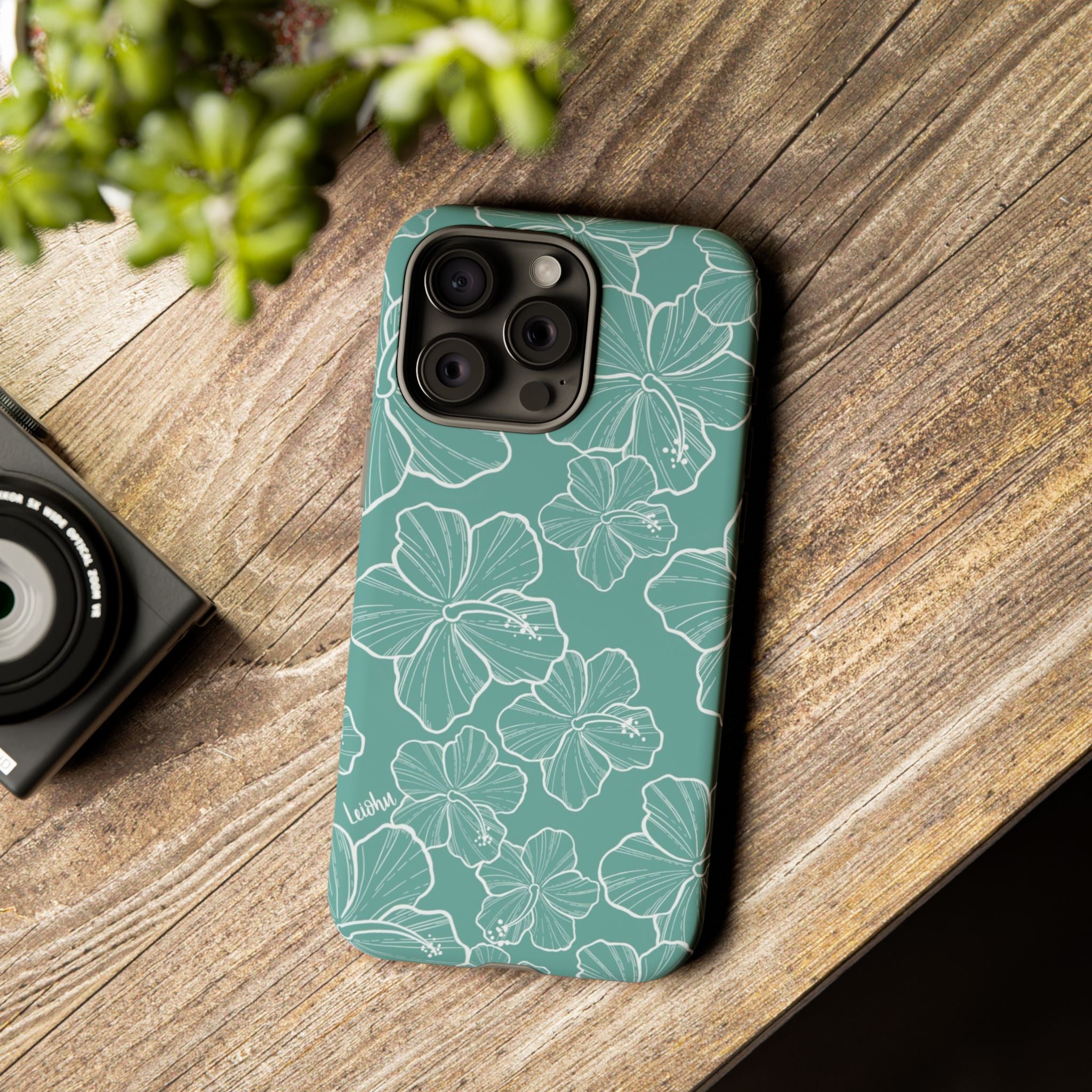 Hibiscus - Teal - LEIOHU DESIGNS