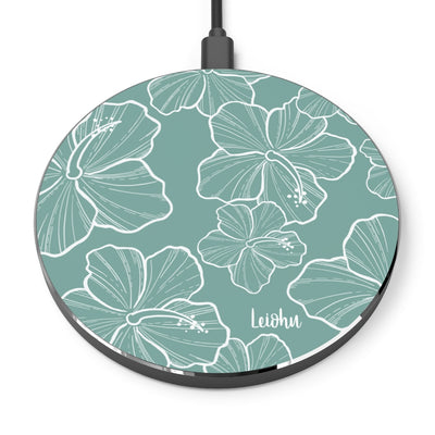 Hibiscus - Teal - Wireless Charger