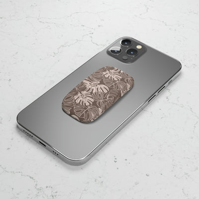 Monstera Dream - Mocha - Phone Click-On Grip