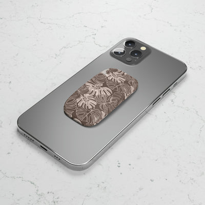 Monstera Dream - Mocha - Phone Click-On Grip