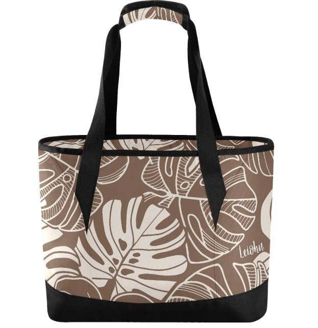 Monstera Dream - Mocha - Insulated Cooler Bag - LEIOHU DESIGNS