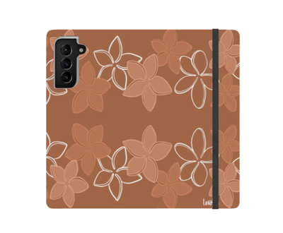 Pua Melia Lei - Mocha - Wallet Case - Samsung