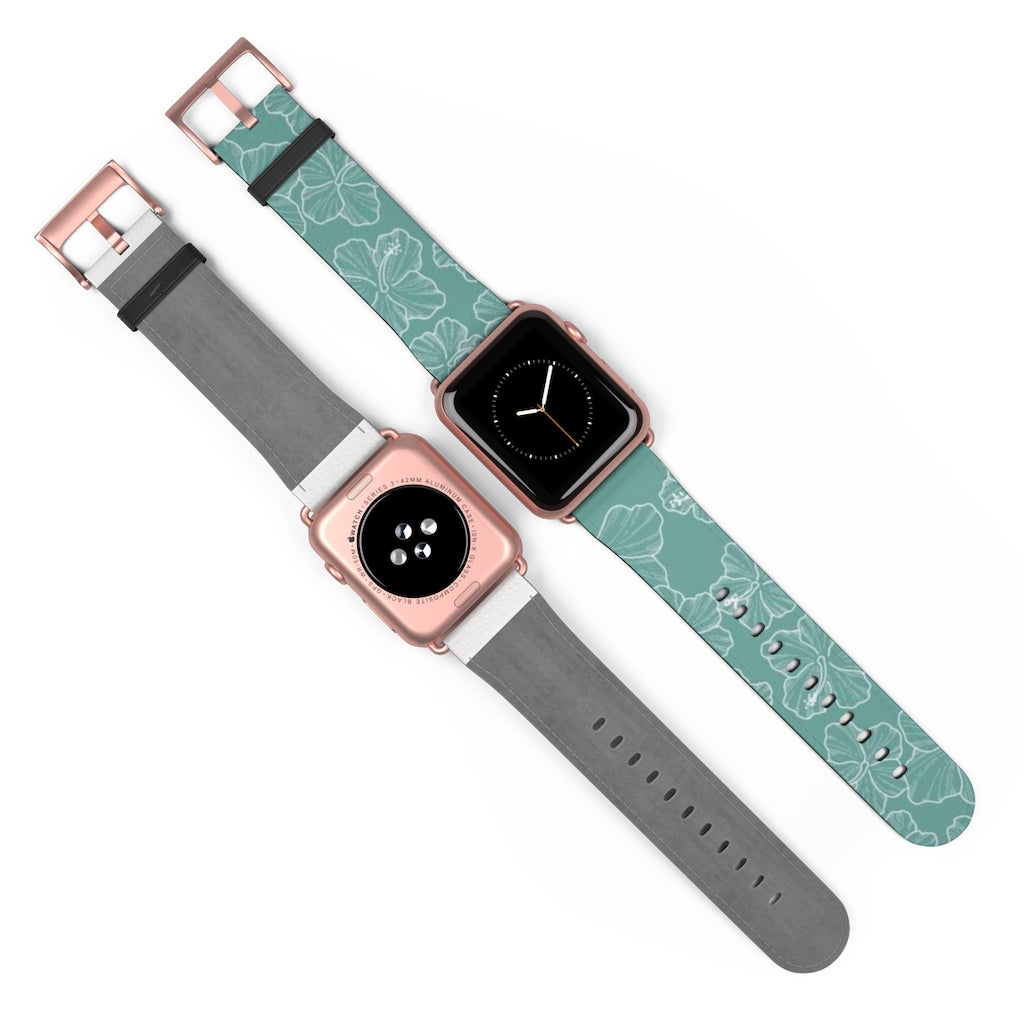 Hibiscus - Teal - Watch Band