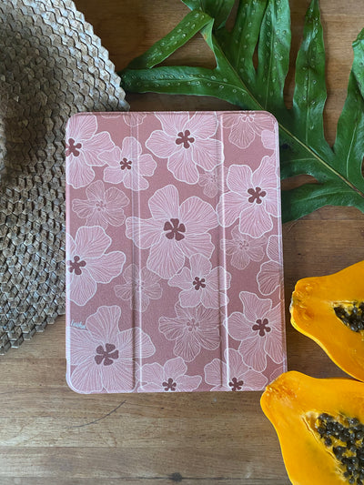 Hibiscus ipad cover, ipad cover, ioad cover with apple pencil holder, tropical ipad case, Hawaiian ipad case